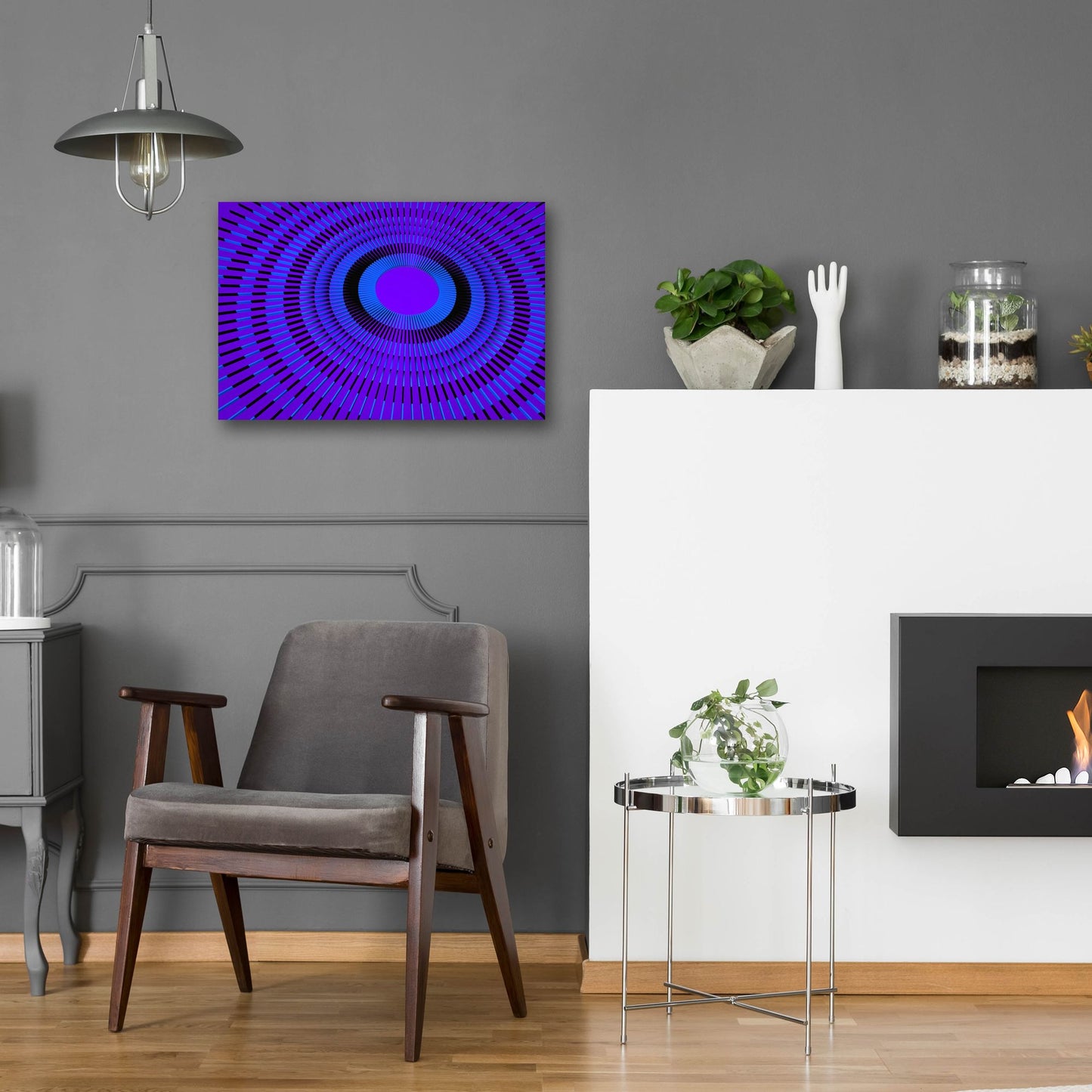 Epic Art 'Concentric Circles' by Epic Portfolio, Acrylic Glass Wall Art,24x16