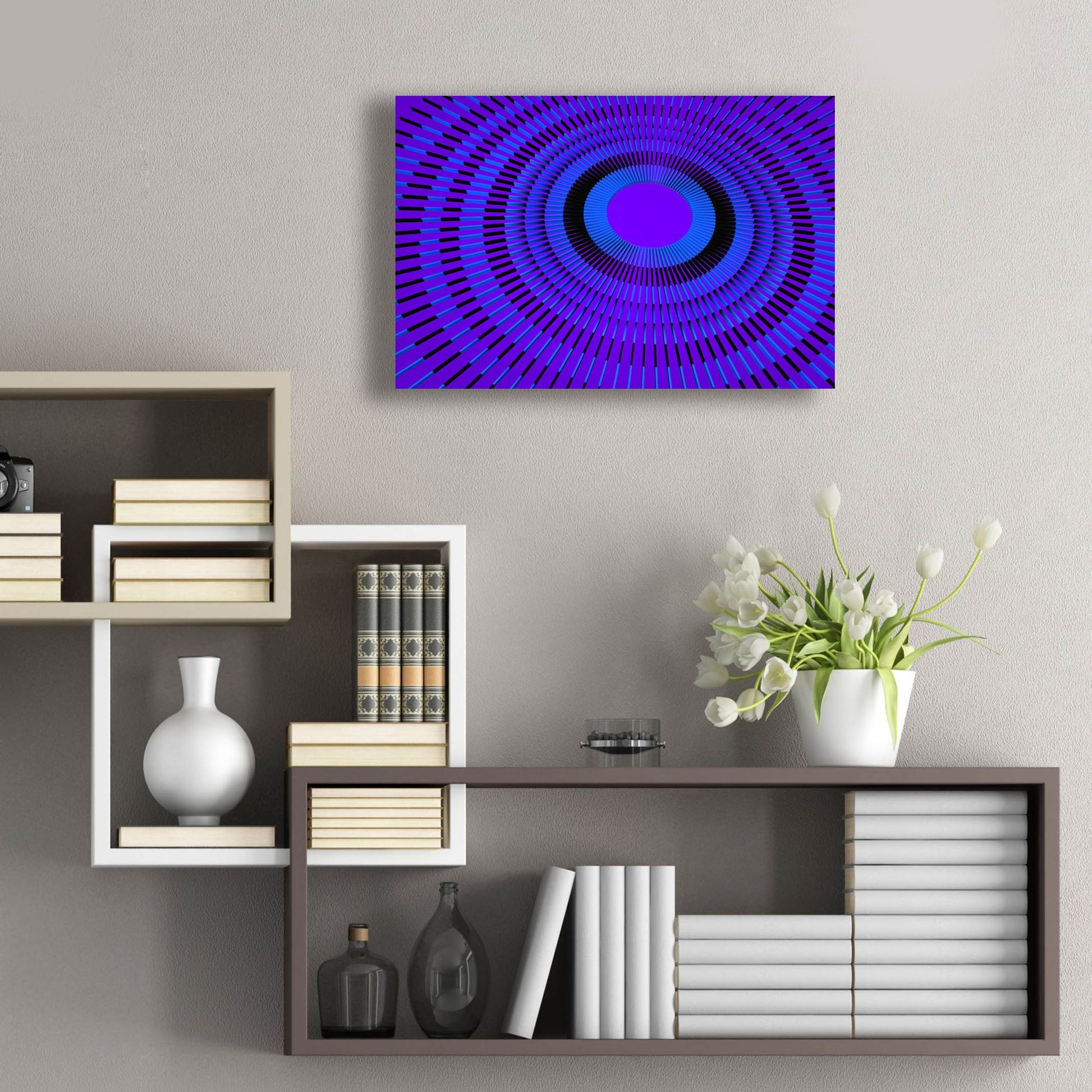 Epic Art 'Concentric Circles' by Epic Portfolio, Acrylic Glass Wall Art,24x16