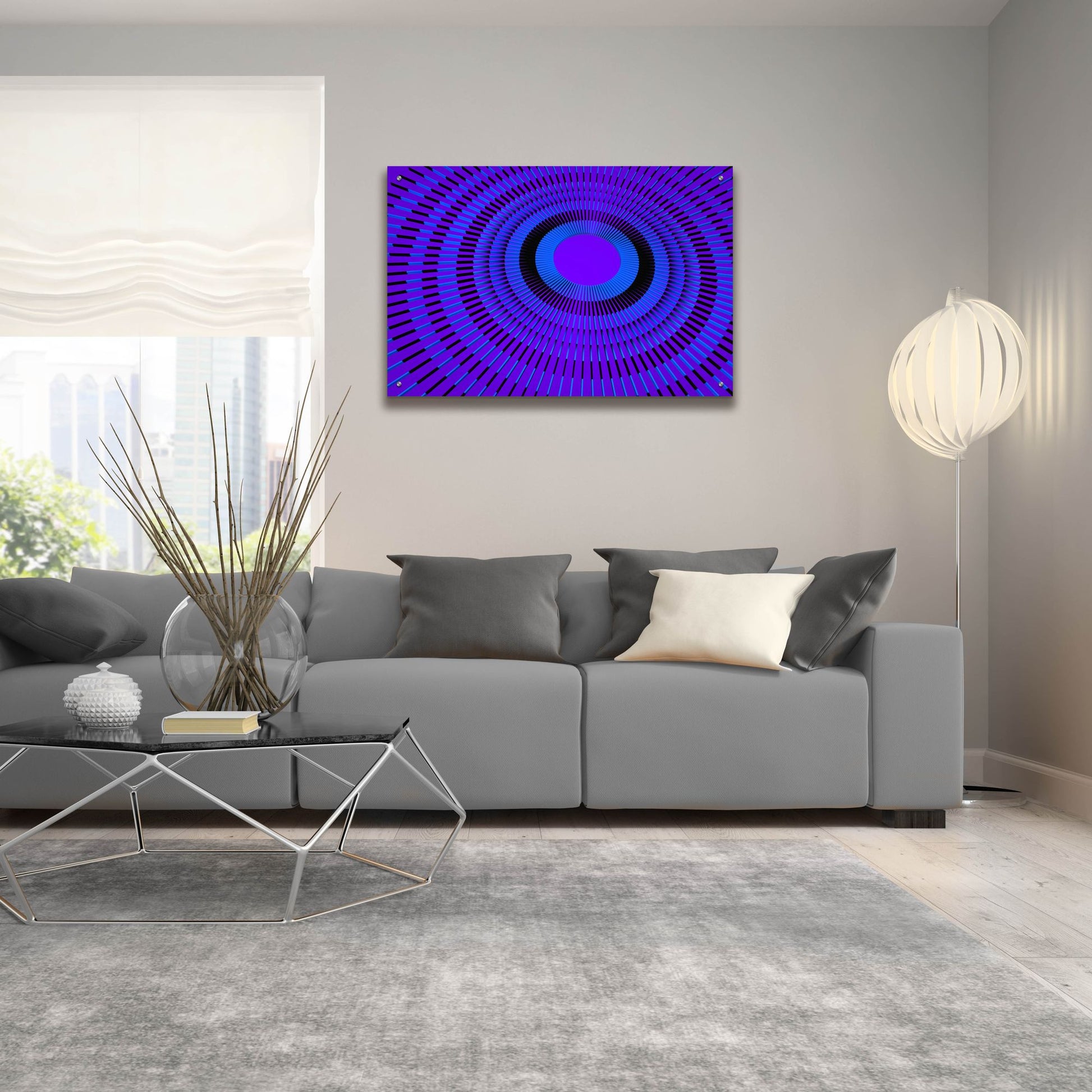 Epic Art 'Concentric Circles' by Epic Portfolio, Acrylic Glass Wall Art,36x24