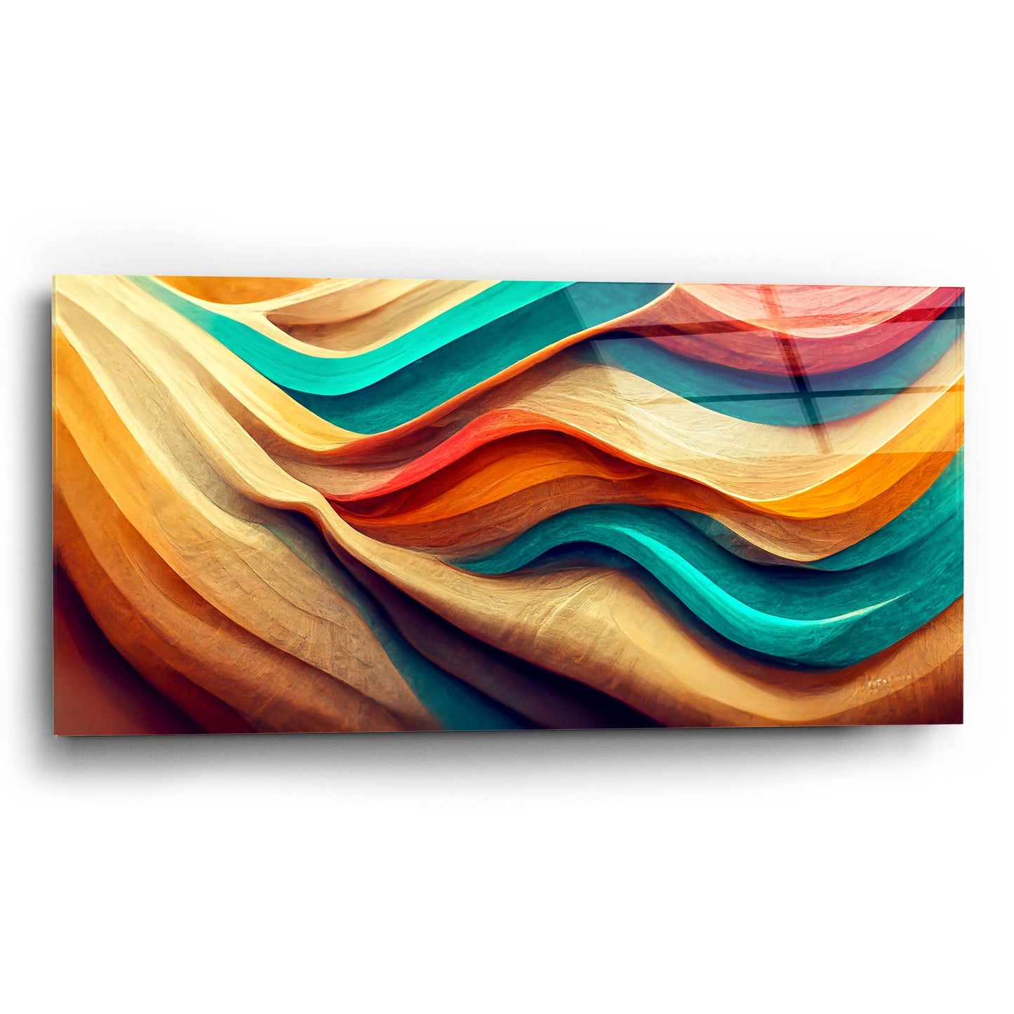 Epic Art 'Colorful Wooden Desert' by Epic Portfolio, Acrylic Glass Wall Art,24x12