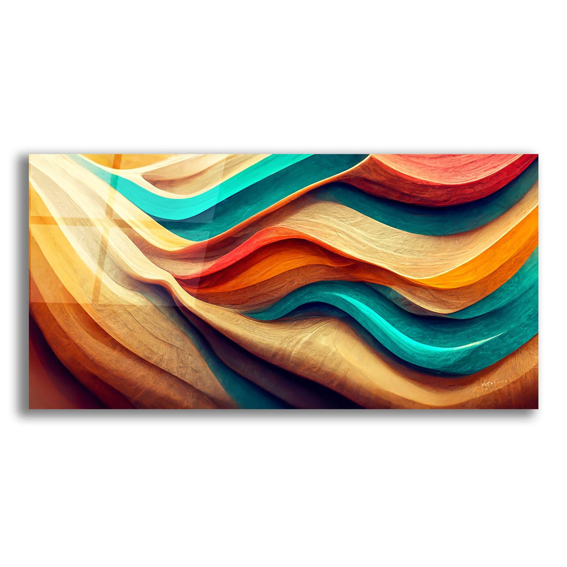 Epic Art 'Colorful Wooden Desert' by Epic Portfolio, Acrylic Glass Wall Art,24x12