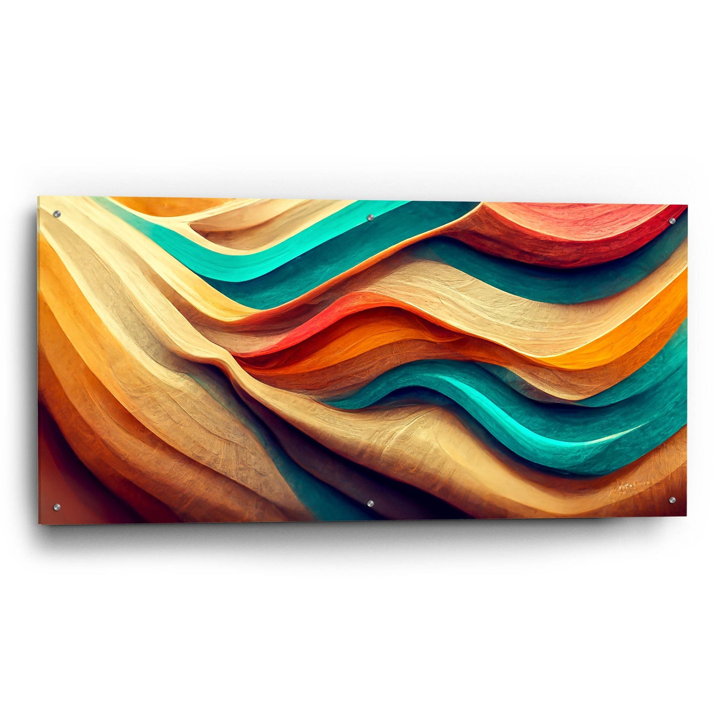 Epic Art 'Colorful Wooden Desert' by Epic Portfolio, Acrylic Glass Wall Art,48x24