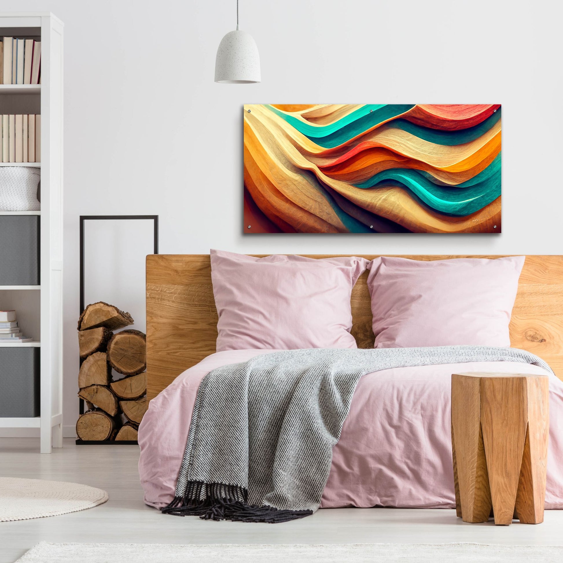 Epic Art 'Colorful Wooden Desert' by Epic Portfolio, Acrylic Glass Wall Art,48x24