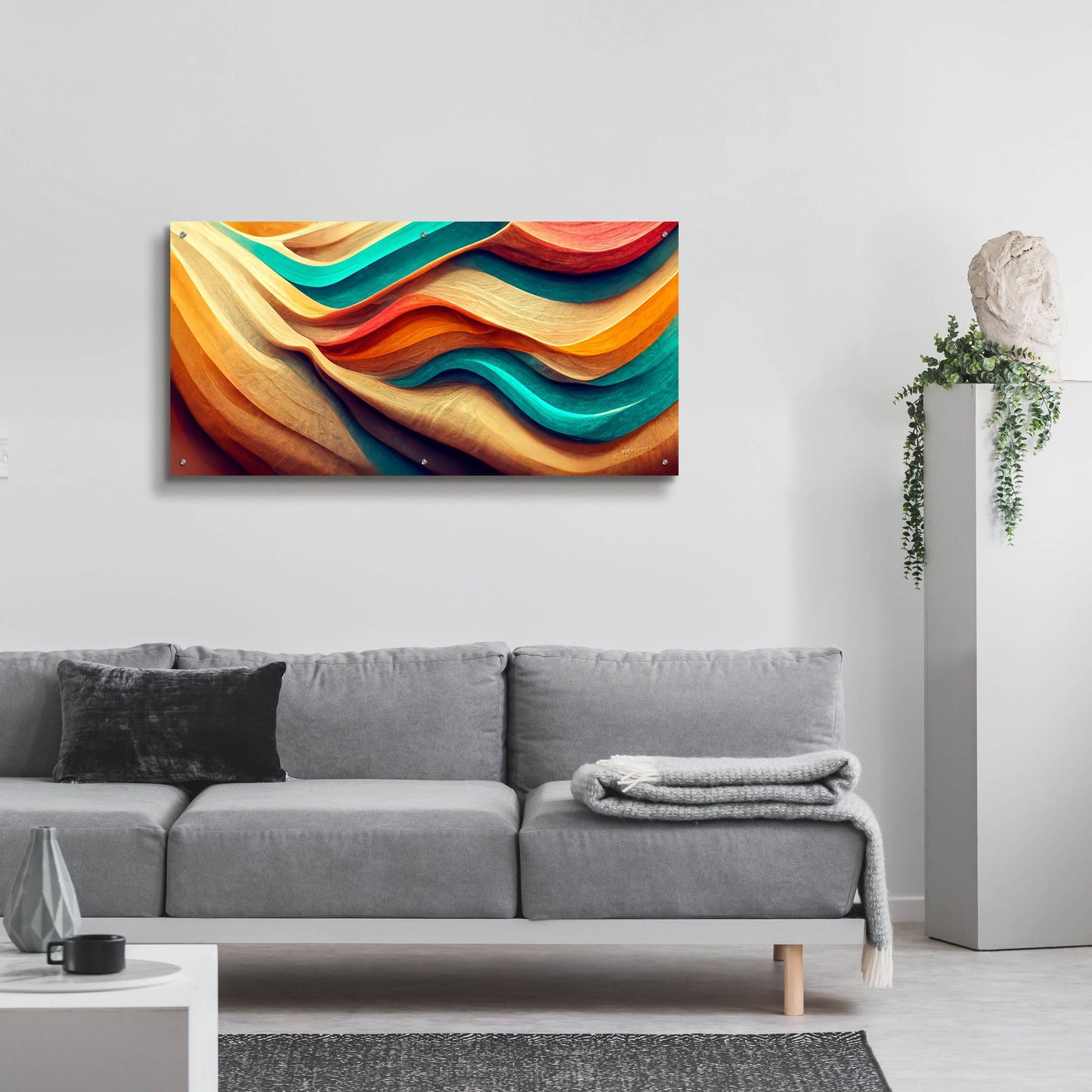 Epic Art 'Colorful Wooden Desert' by Epic Portfolio, Acrylic Glass Wall Art,48x24