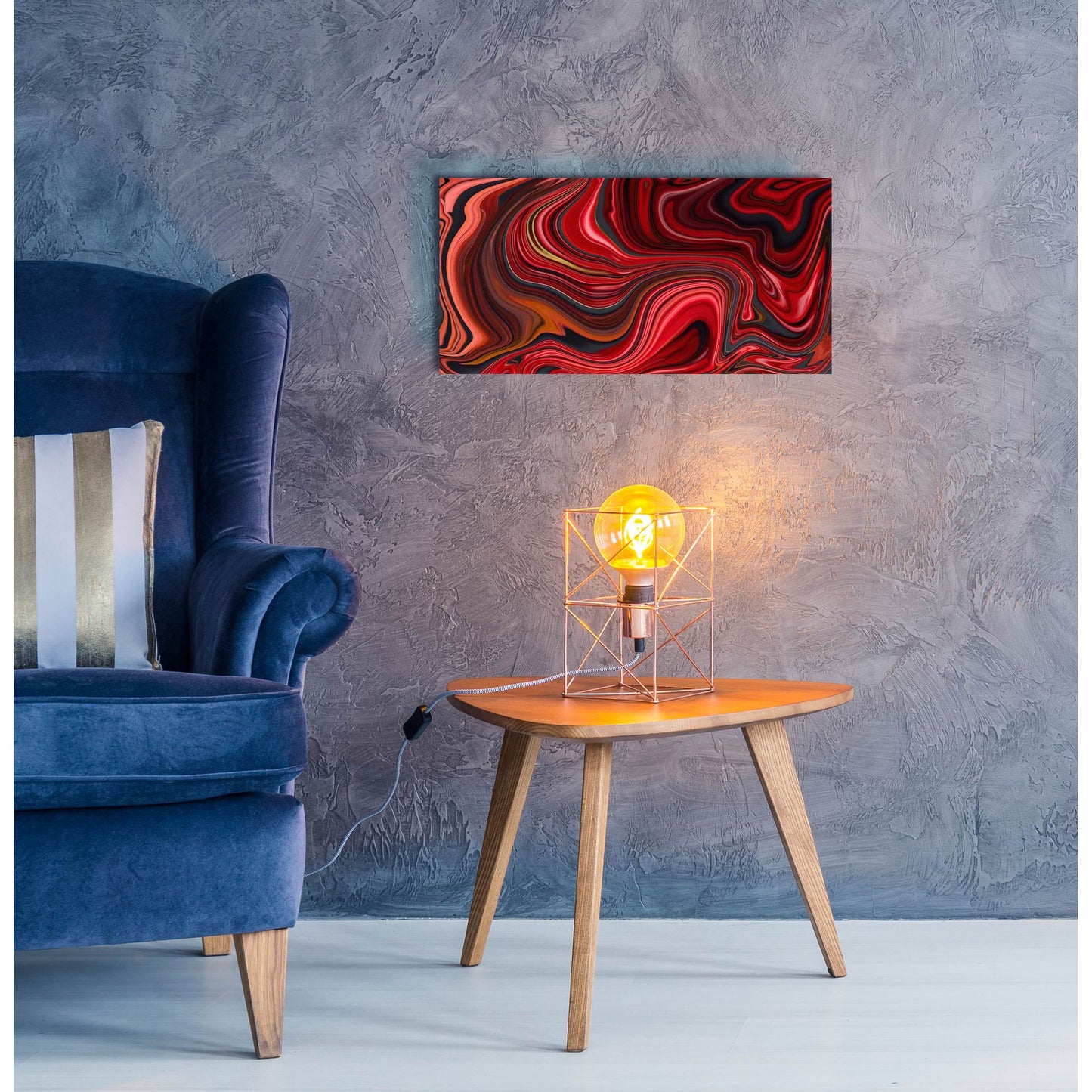 Epic Art 'Cherry Marble' by Epic Portfolio, Acrylic Glass Wall Art,24x12