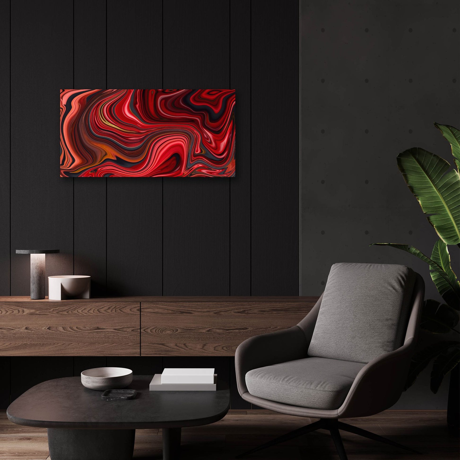 Epic Art 'Cherry Marble' by Epic Portfolio, Acrylic Glass Wall Art,24x12