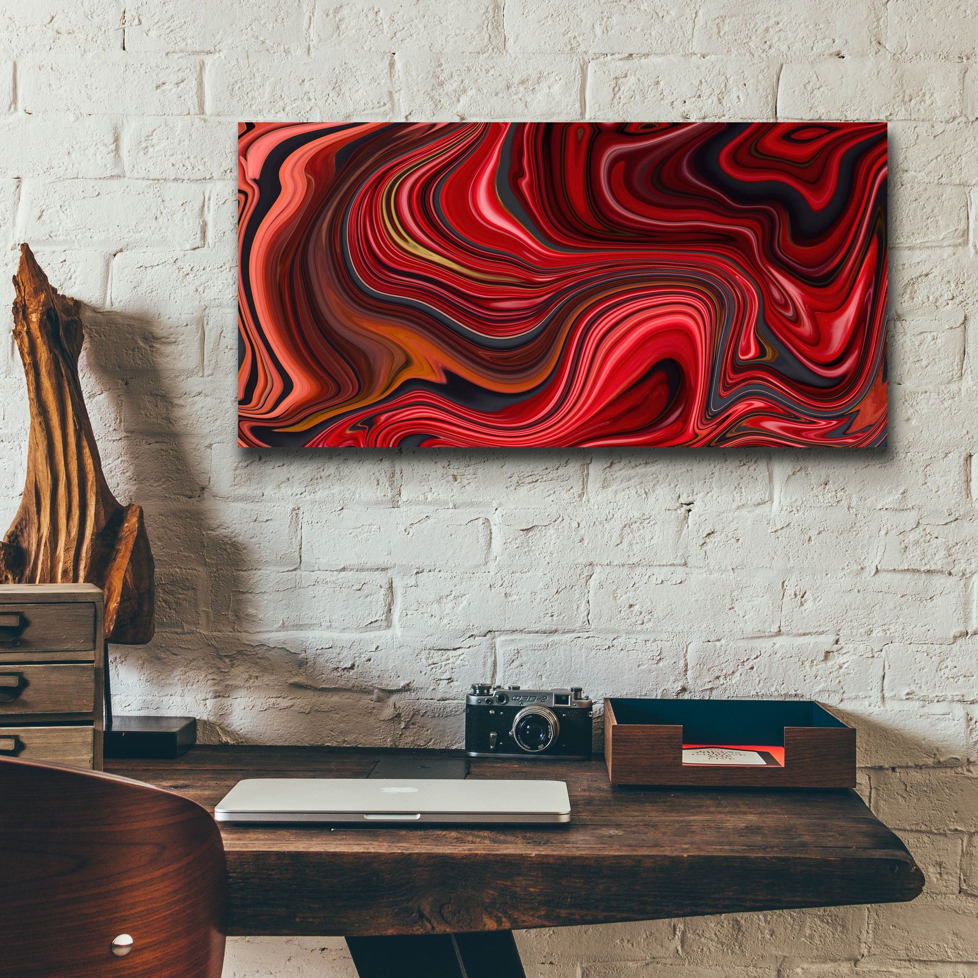 Epic Art 'Cherry Marble' by Epic Portfolio, Acrylic Glass Wall Art,24x12