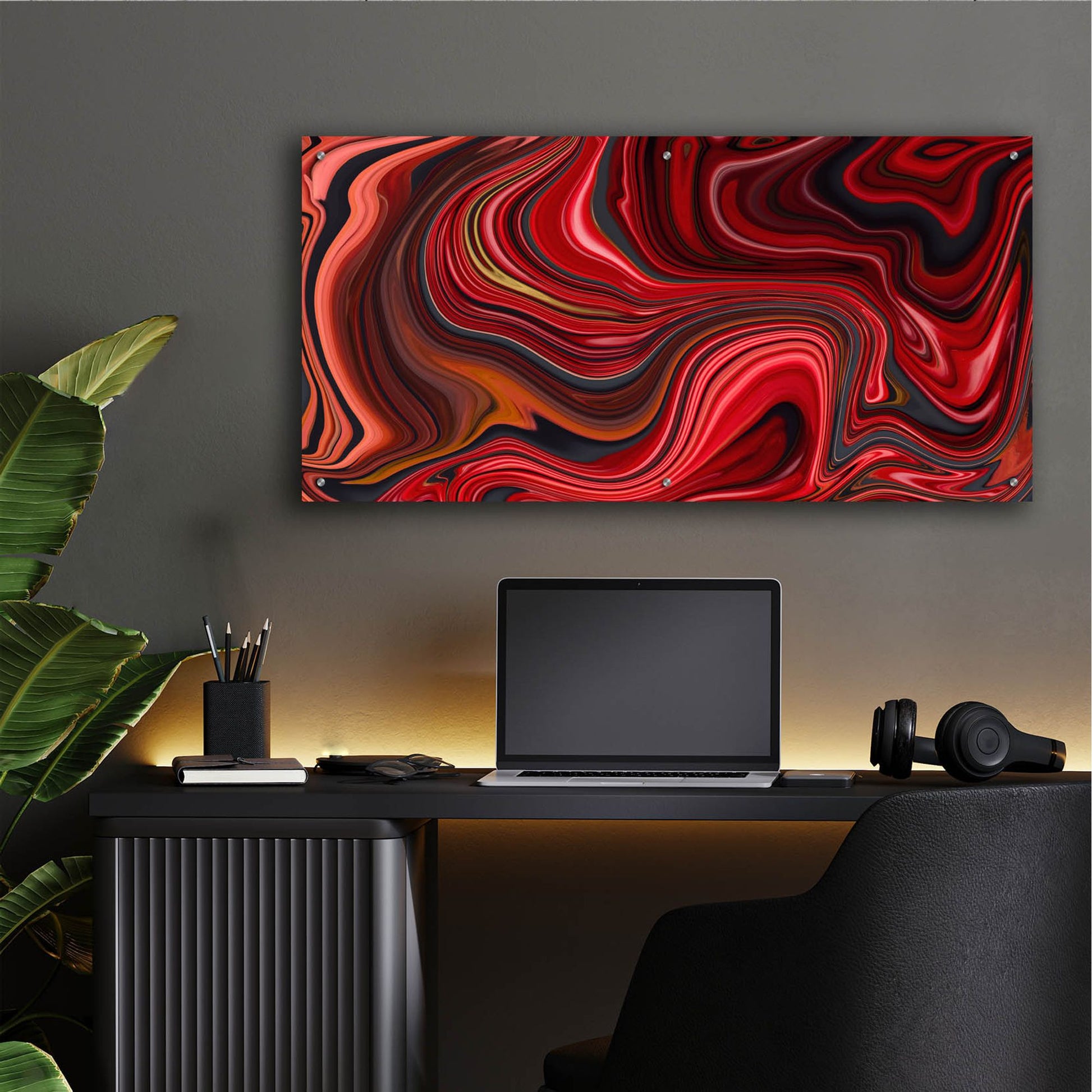 Epic Art 'Cherry Marble' by Epic Portfolio, Acrylic Glass Wall Art,48x24