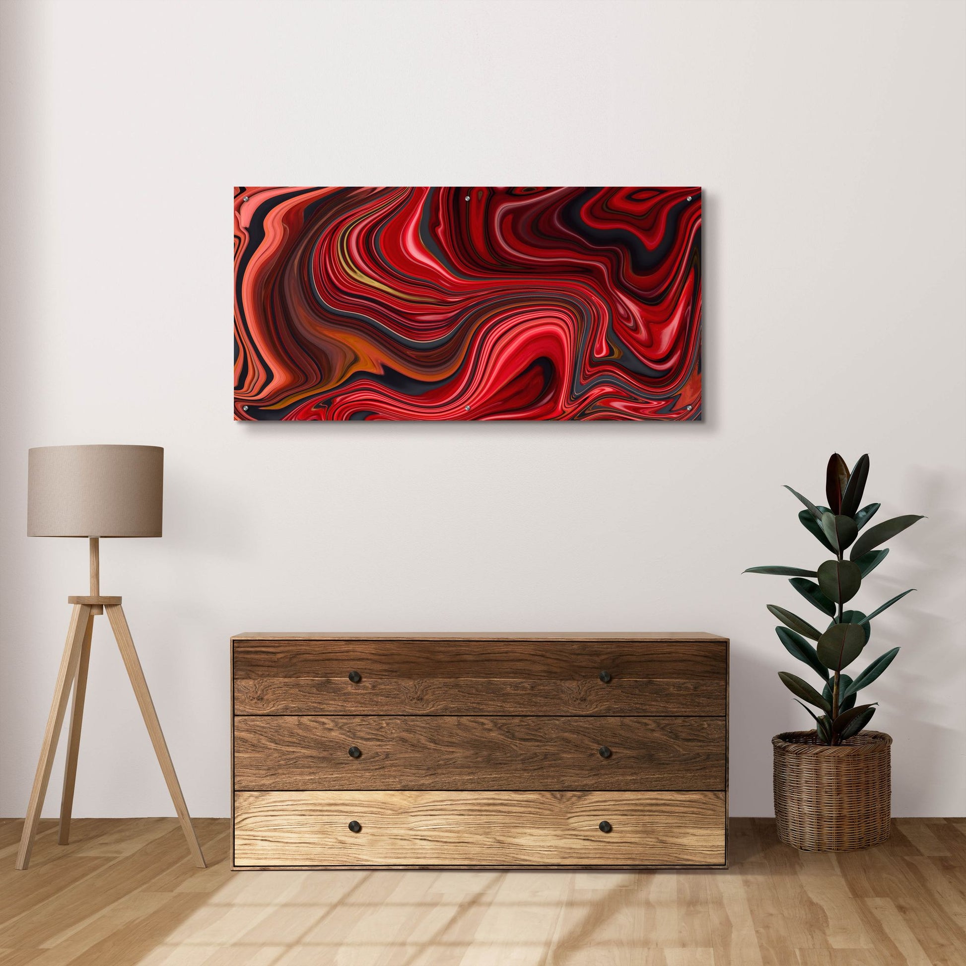 Epic Art 'Cherry Marble' by Epic Portfolio, Acrylic Glass Wall Art,48x24