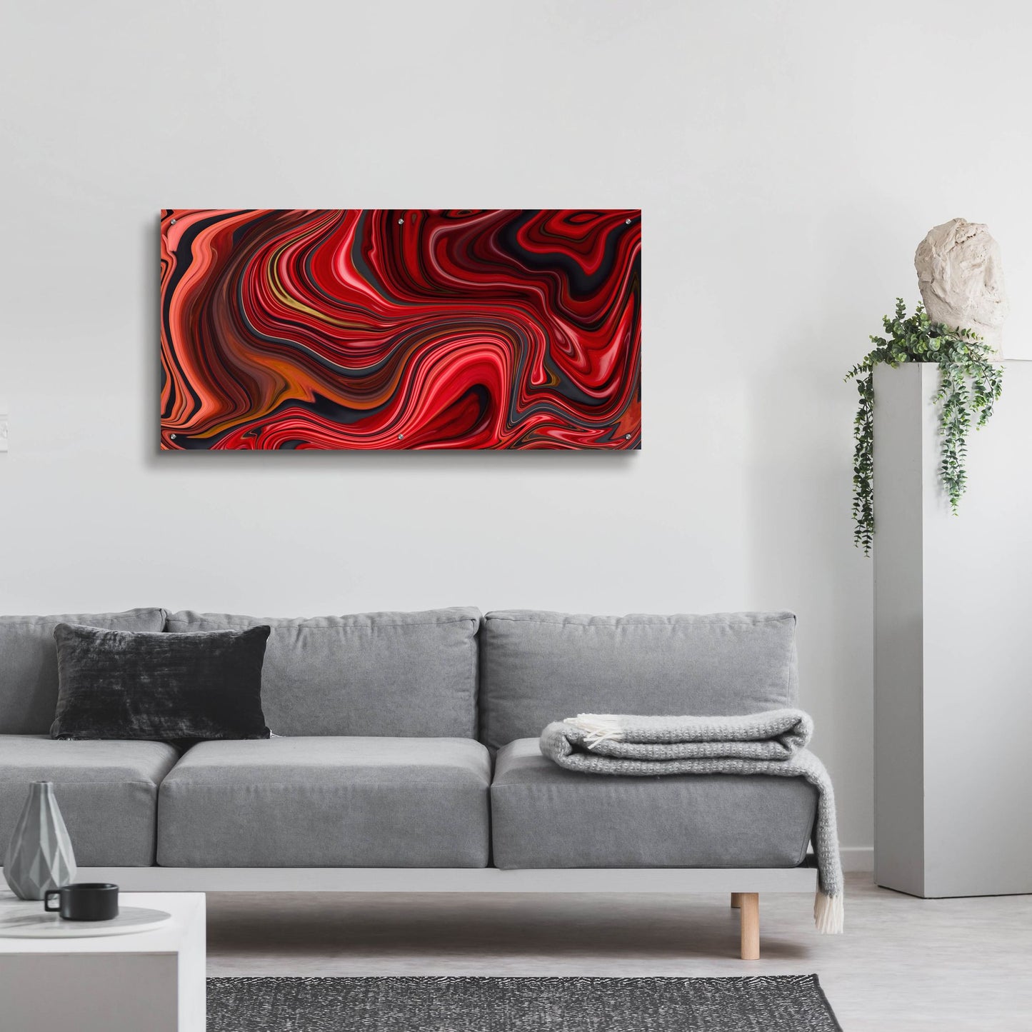 Epic Art 'Cherry Marble' by Epic Portfolio, Acrylic Glass Wall Art,48x24