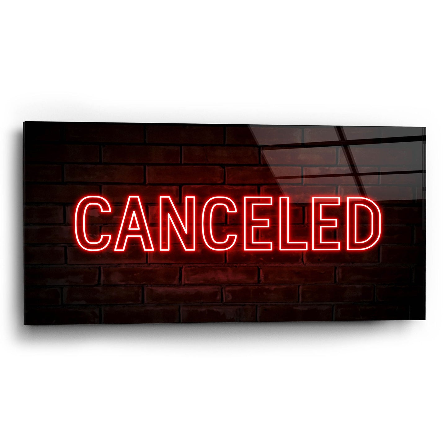 Epic Art 'Canceled In Neon Red' by Epic Portfolio, Acrylic Glass Wall Art,24x12