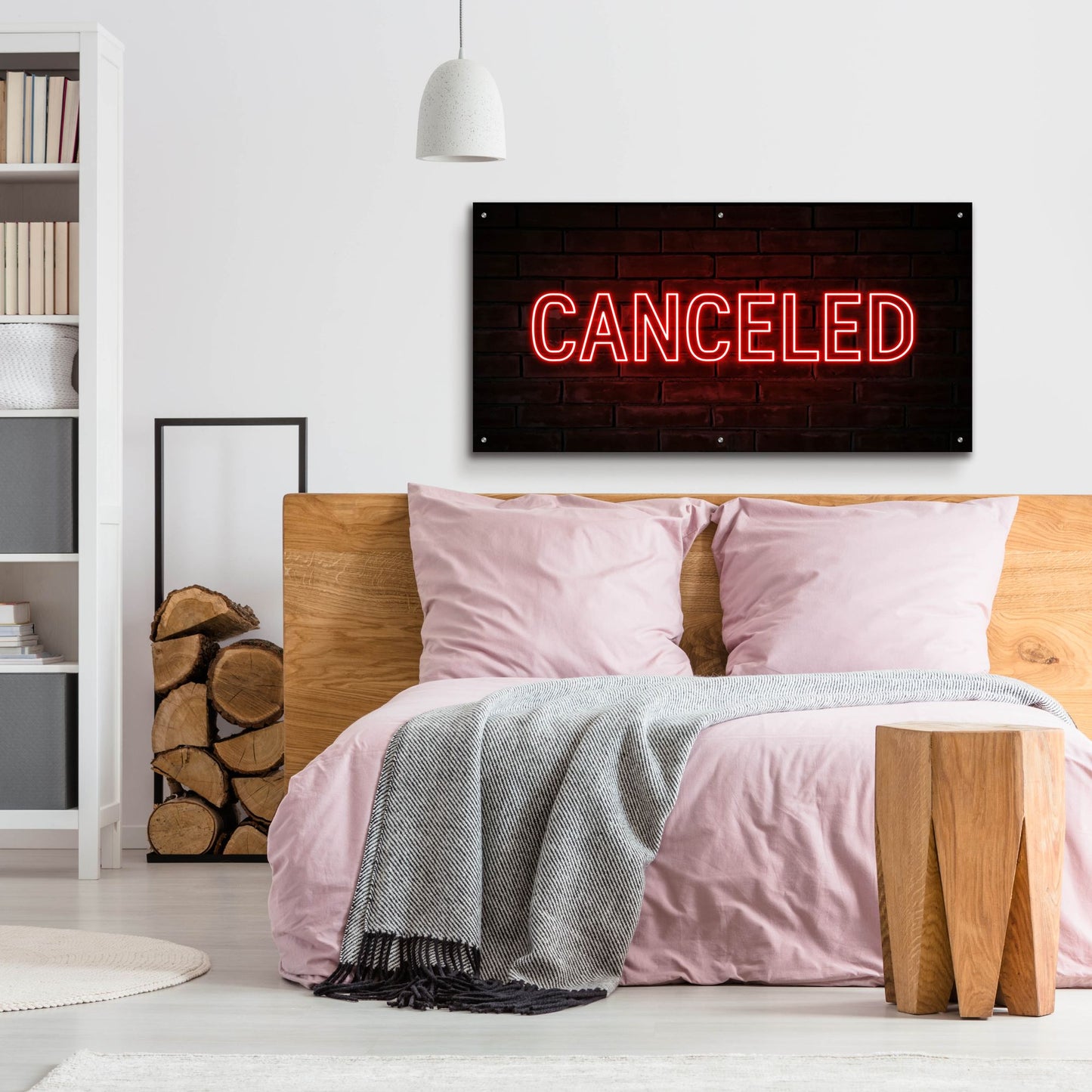 Epic Art 'Canceled In Neon Red' by Epic Portfolio, Acrylic Glass Wall Art,48x24