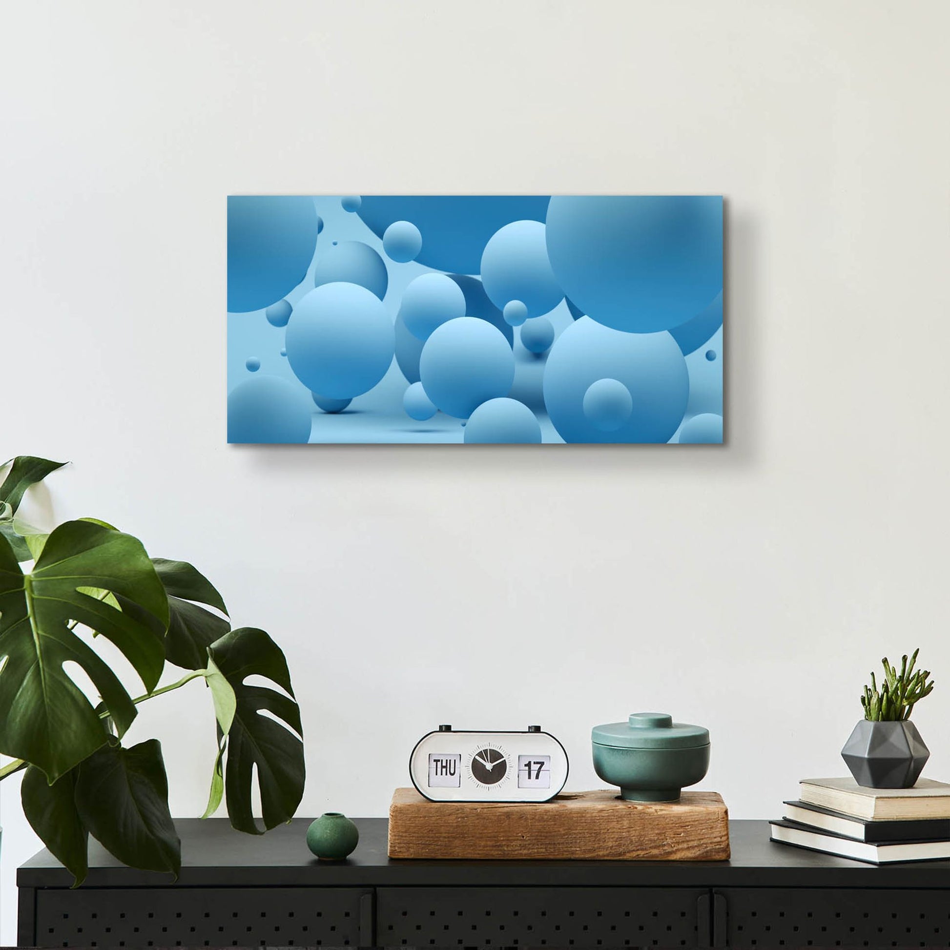 Epic Art 'Bubble Rain' by Epic Portfolio, Acrylic Glass Wall Art,24x12
