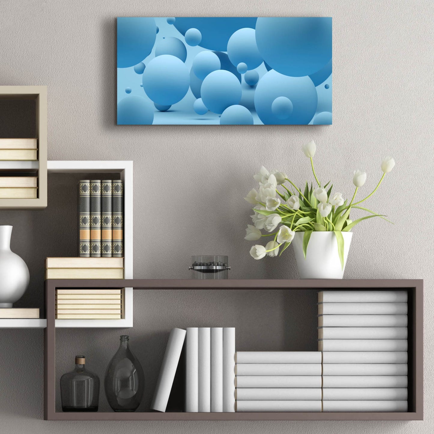 Epic Art 'Bubble Rain' by Epic Portfolio, Acrylic Glass Wall Art,24x12