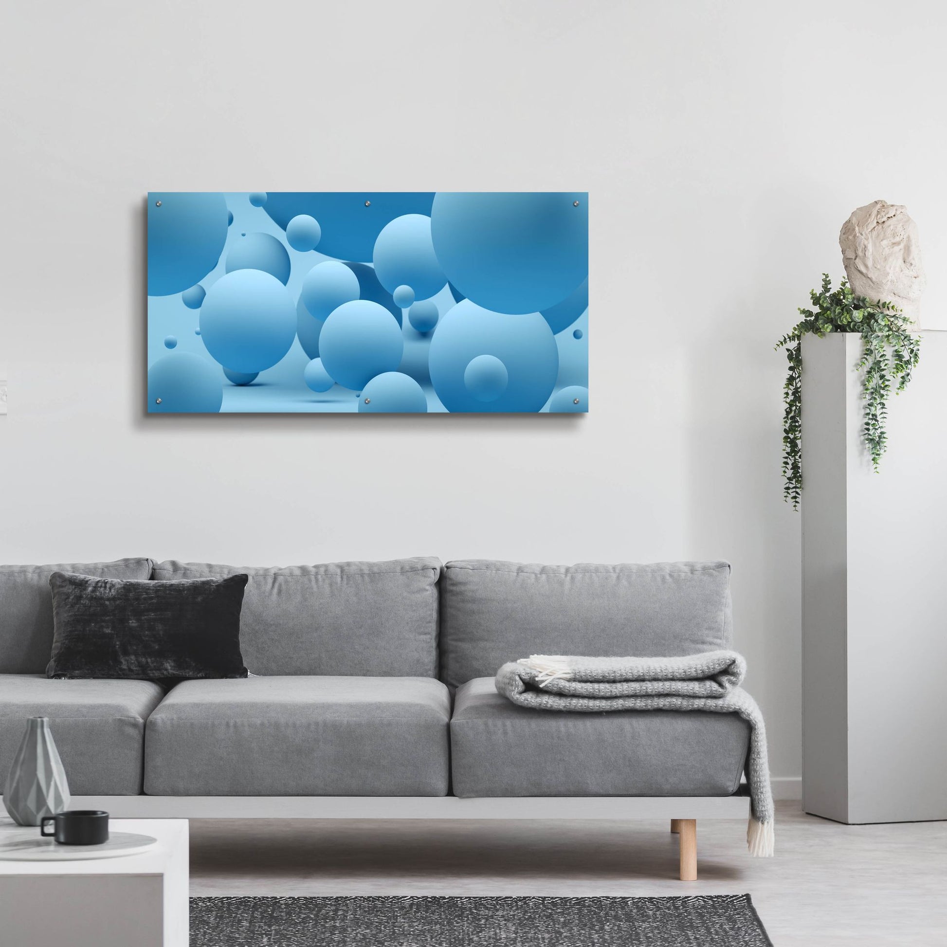 Epic Art 'Bubble Rain' by Epic Portfolio, Acrylic Glass Wall Art,48x24