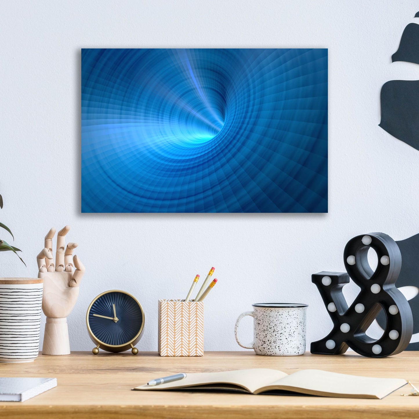 Epic Art 'Blue Vortex' by Epic Portfolio, Acrylic Glass Wall Art,16x12