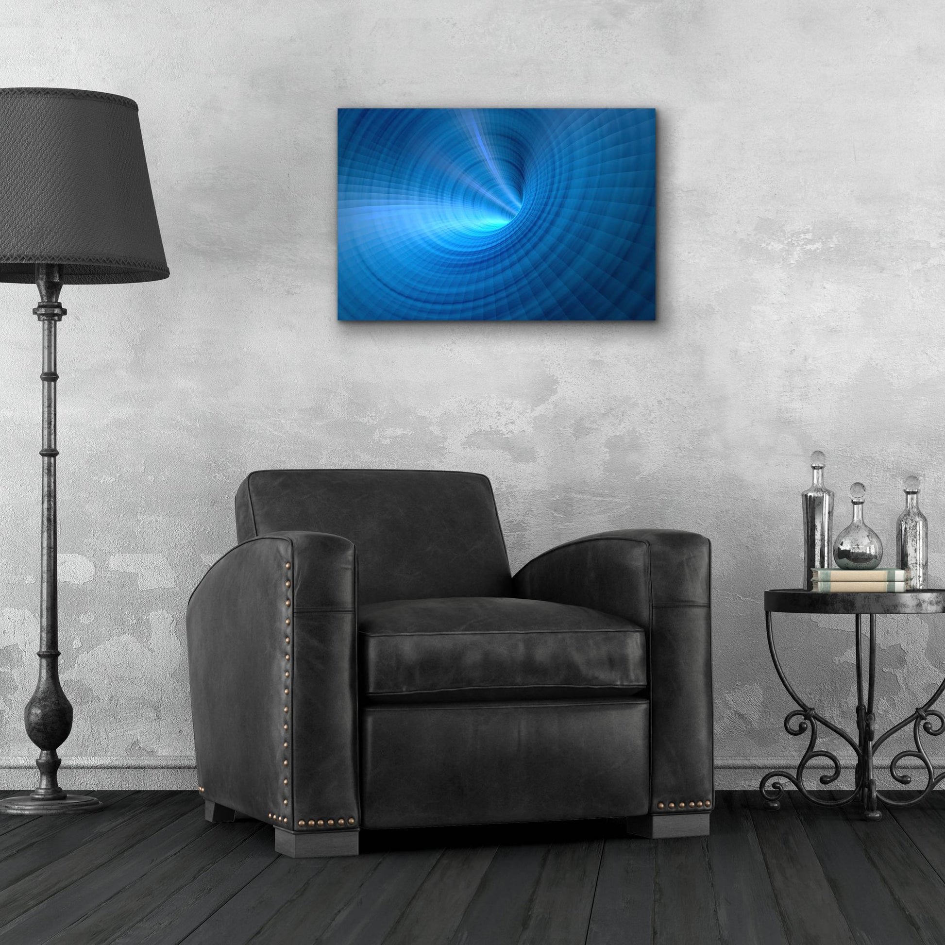 Epic Art 'Blue Vortex' by Epic Portfolio, Acrylic Glass Wall Art,24x16