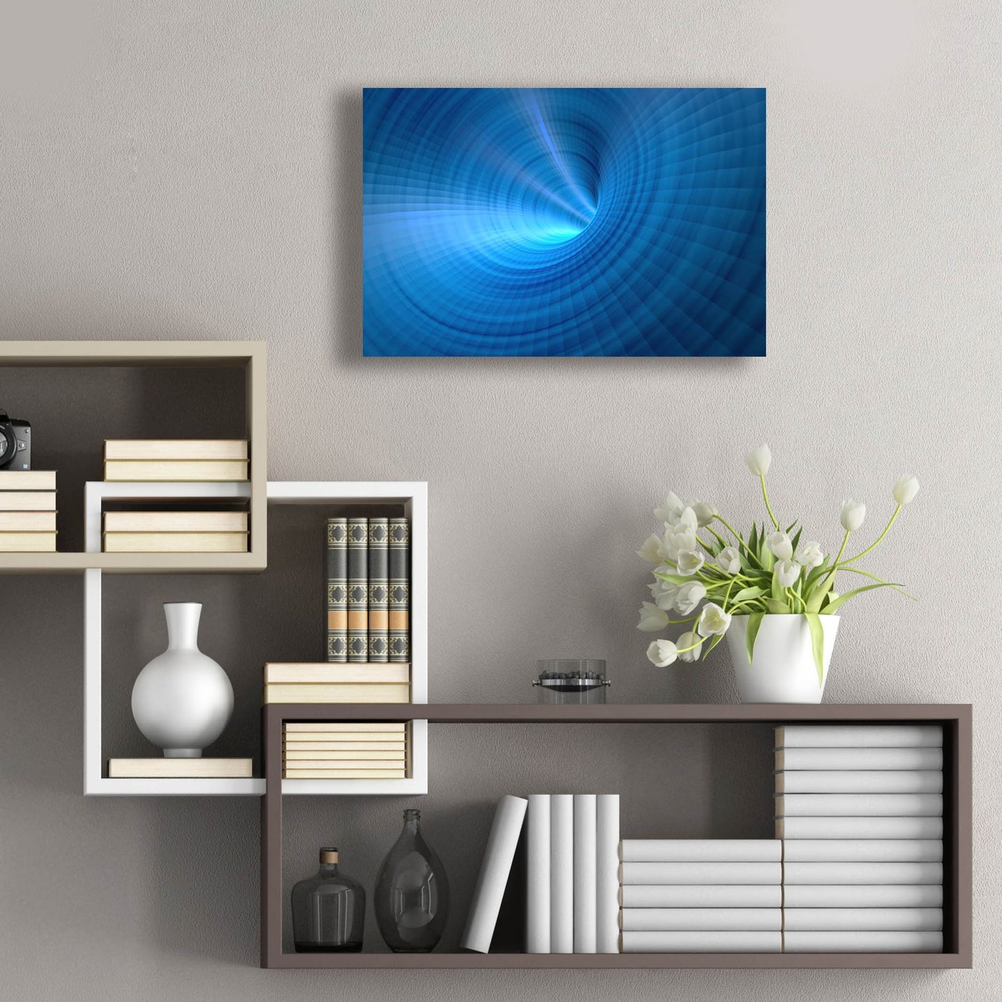 Epic Art 'Blue Vortex' by Epic Portfolio, Acrylic Glass Wall Art,24x16