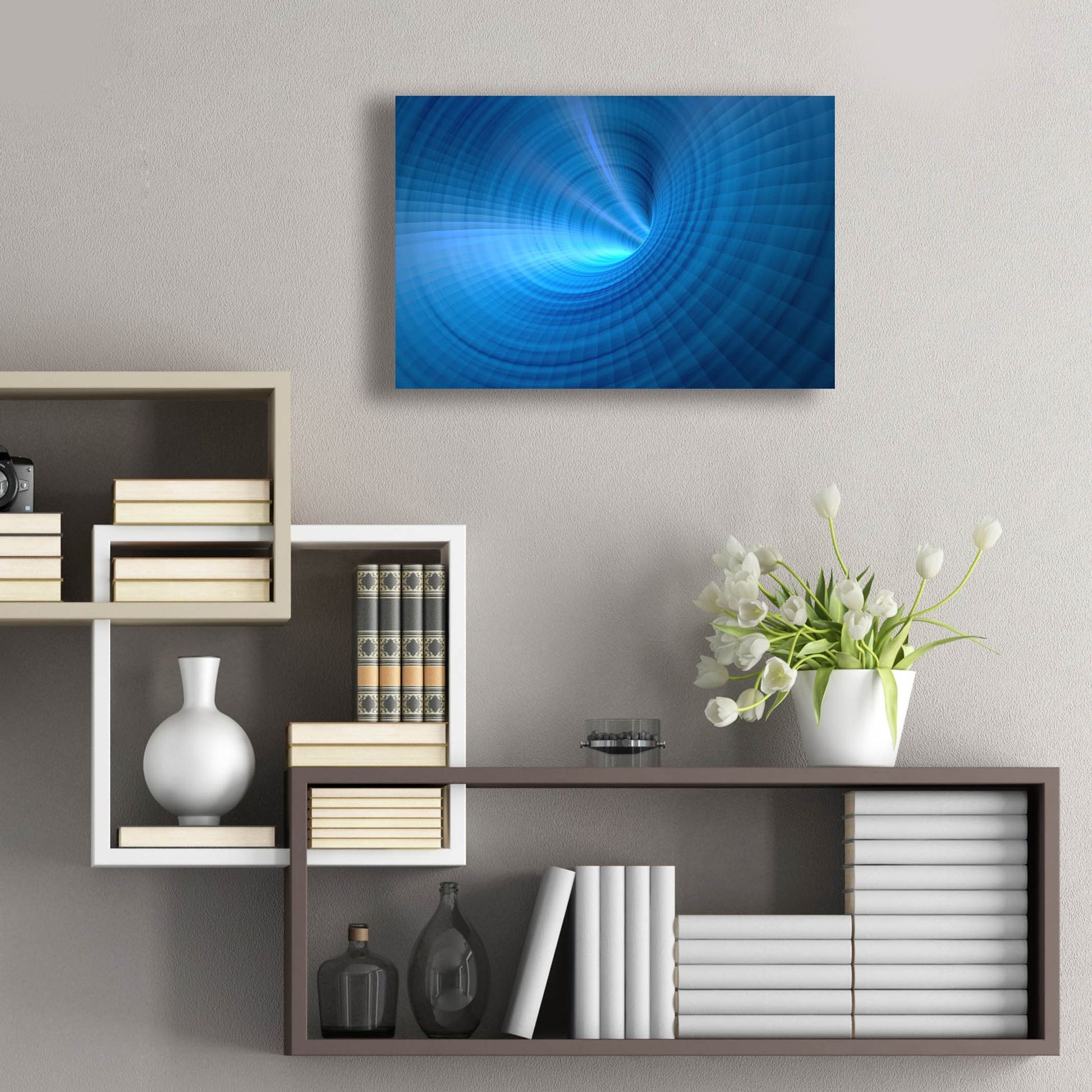 Epic Art 'Blue Vortex' by Epic Portfolio, Acrylic Glass Wall Art,24x16