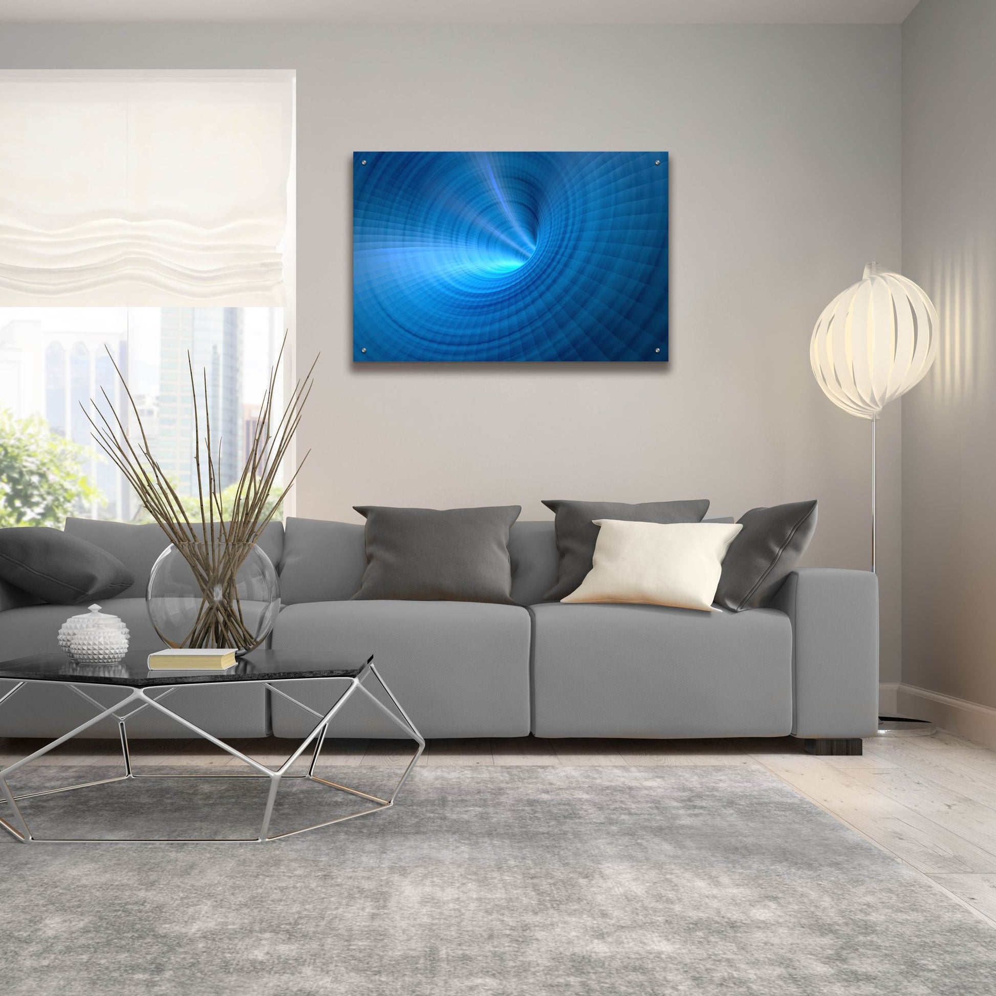 Epic Art 'Blue Vortex' by Epic Portfolio, Acrylic Glass Wall Art,36x24