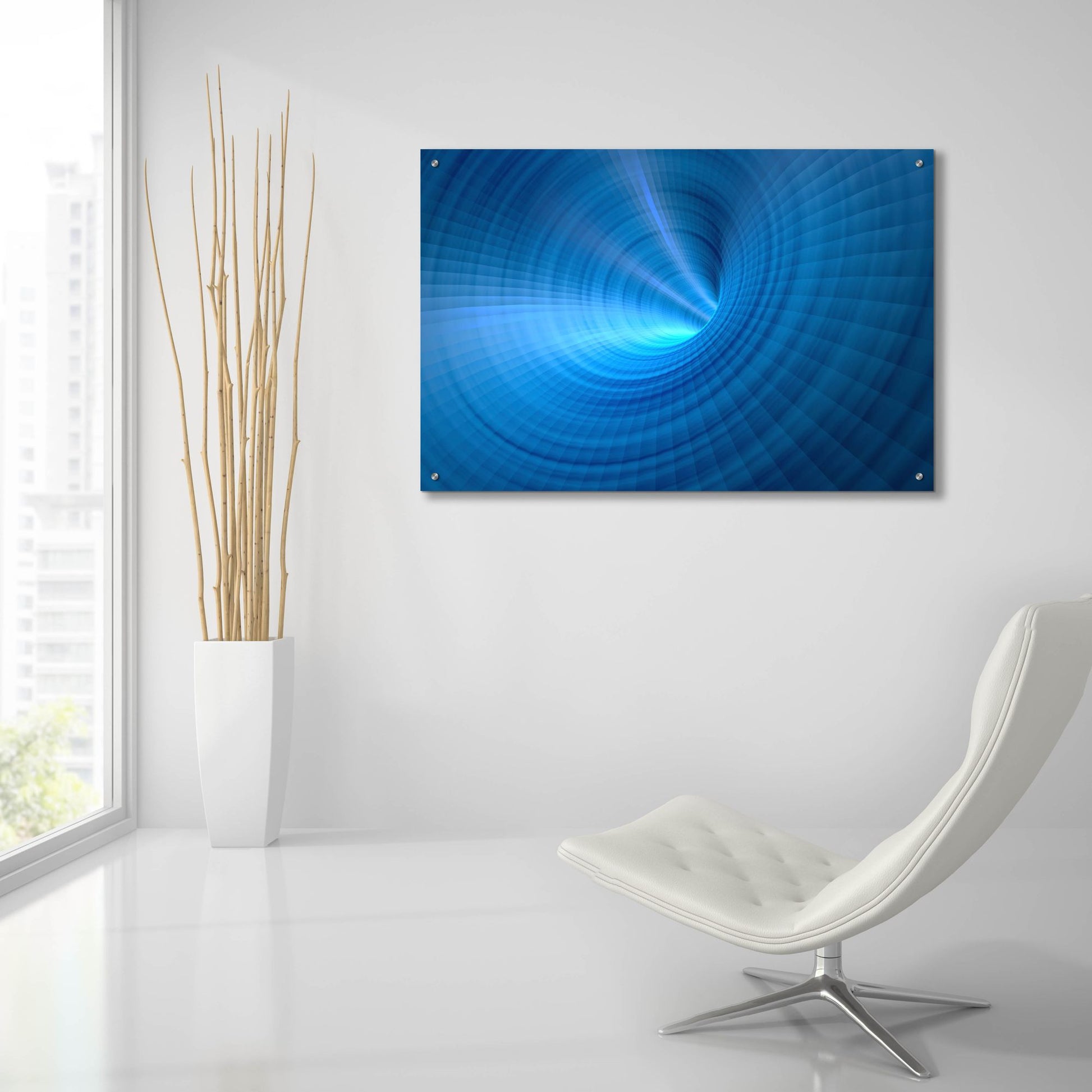 Epic Art 'Blue Vortex' by Epic Portfolio, Acrylic Glass Wall Art,36x24