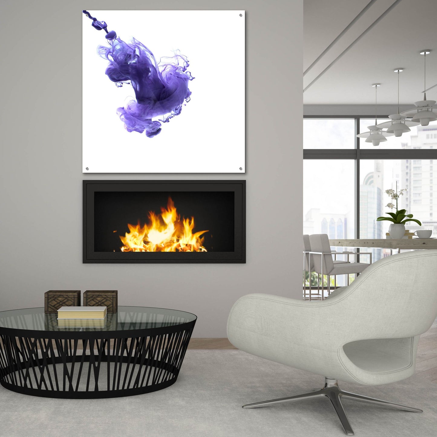Epic Art 'Lavender breeze' by Epic Portfolio, Acrylic Glass Wall Art,36x36