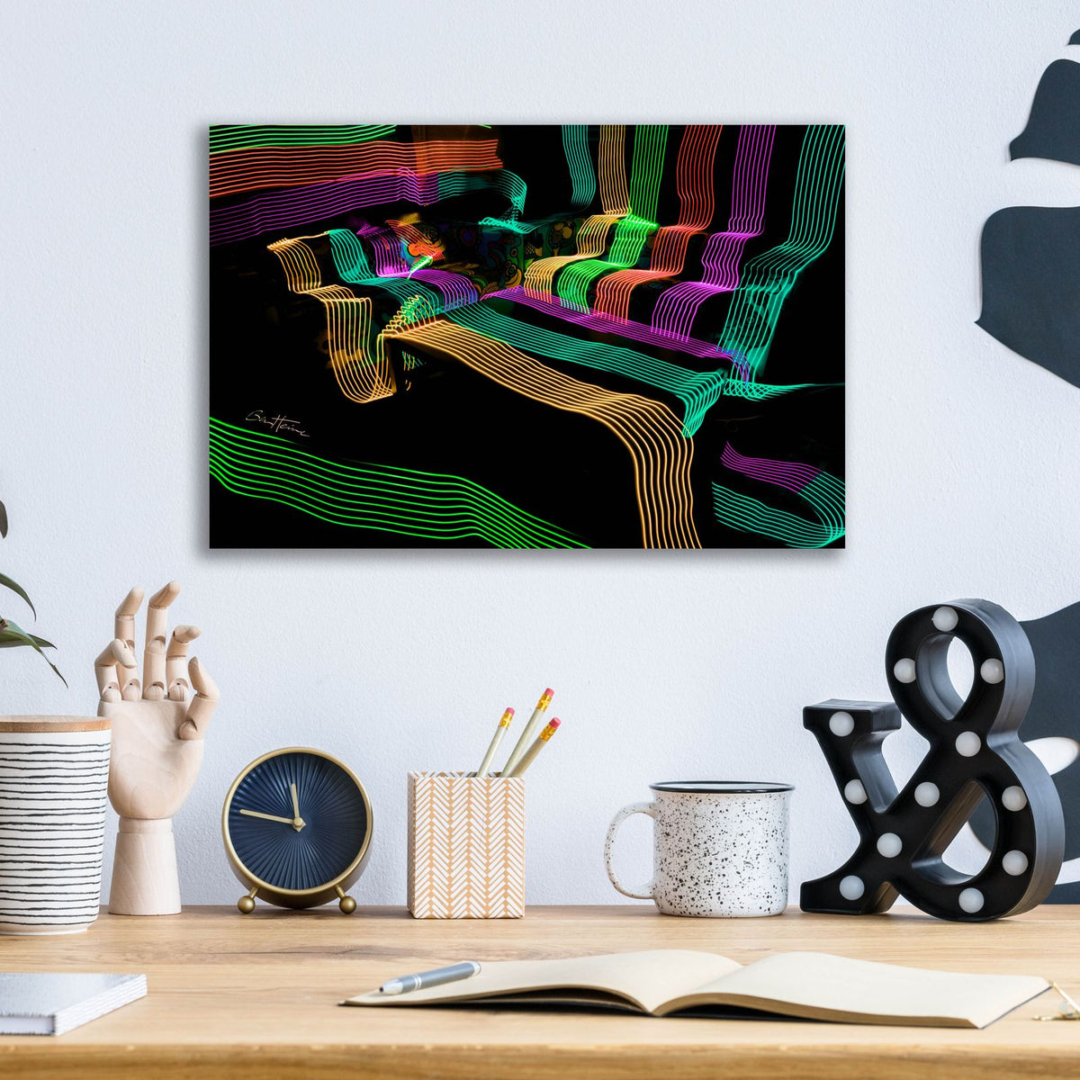 Led Lights 4 by Ben Heine - 16x12 acrylic wall art in a room