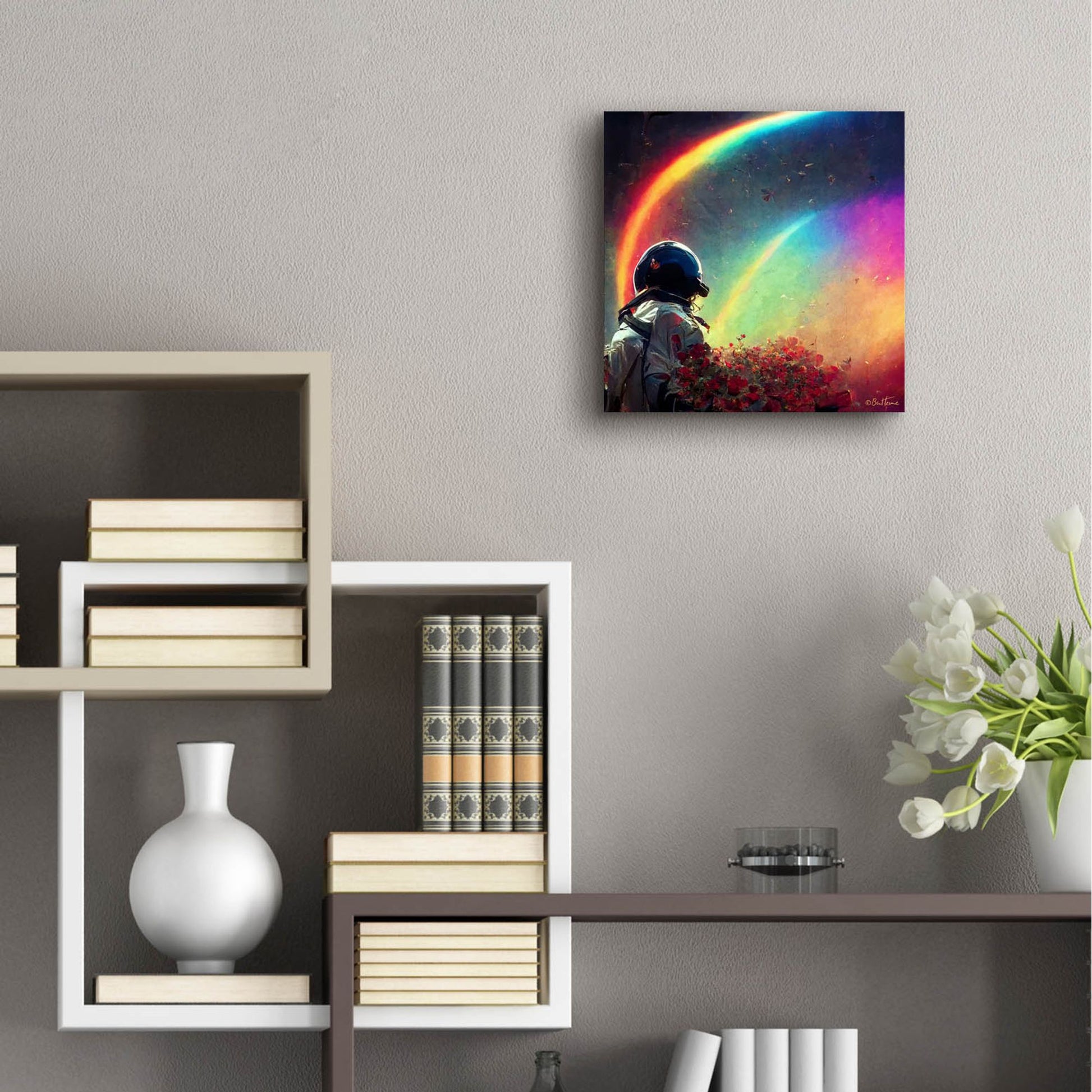 Epic Art 'Live in a Rainbow Galaxy' by Ben Heine, Acrylic Glass Wall Art,12x12