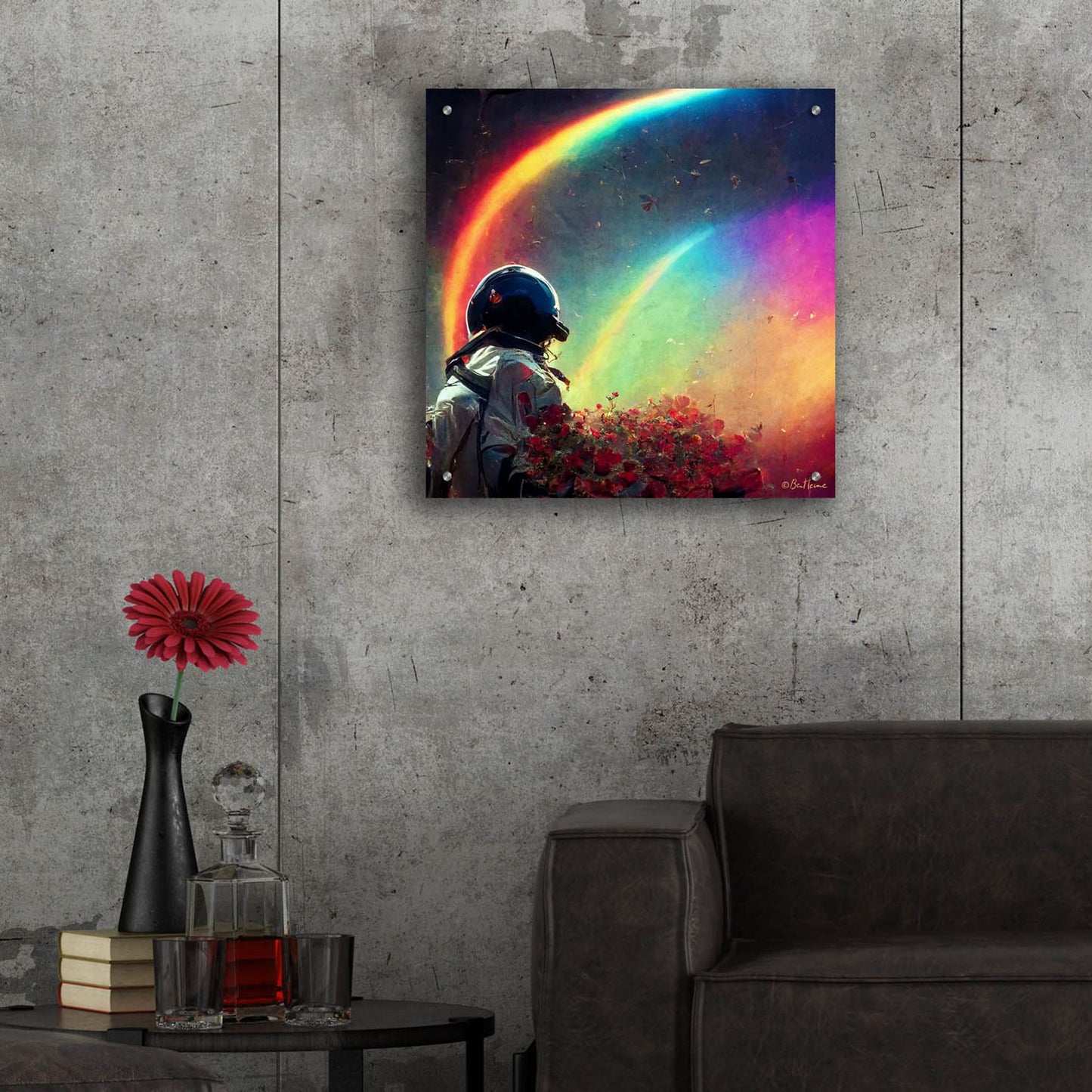 Epic Art 'Live in a Rainbow Galaxy' by Ben Heine, Acrylic Glass Wall Art,24x24