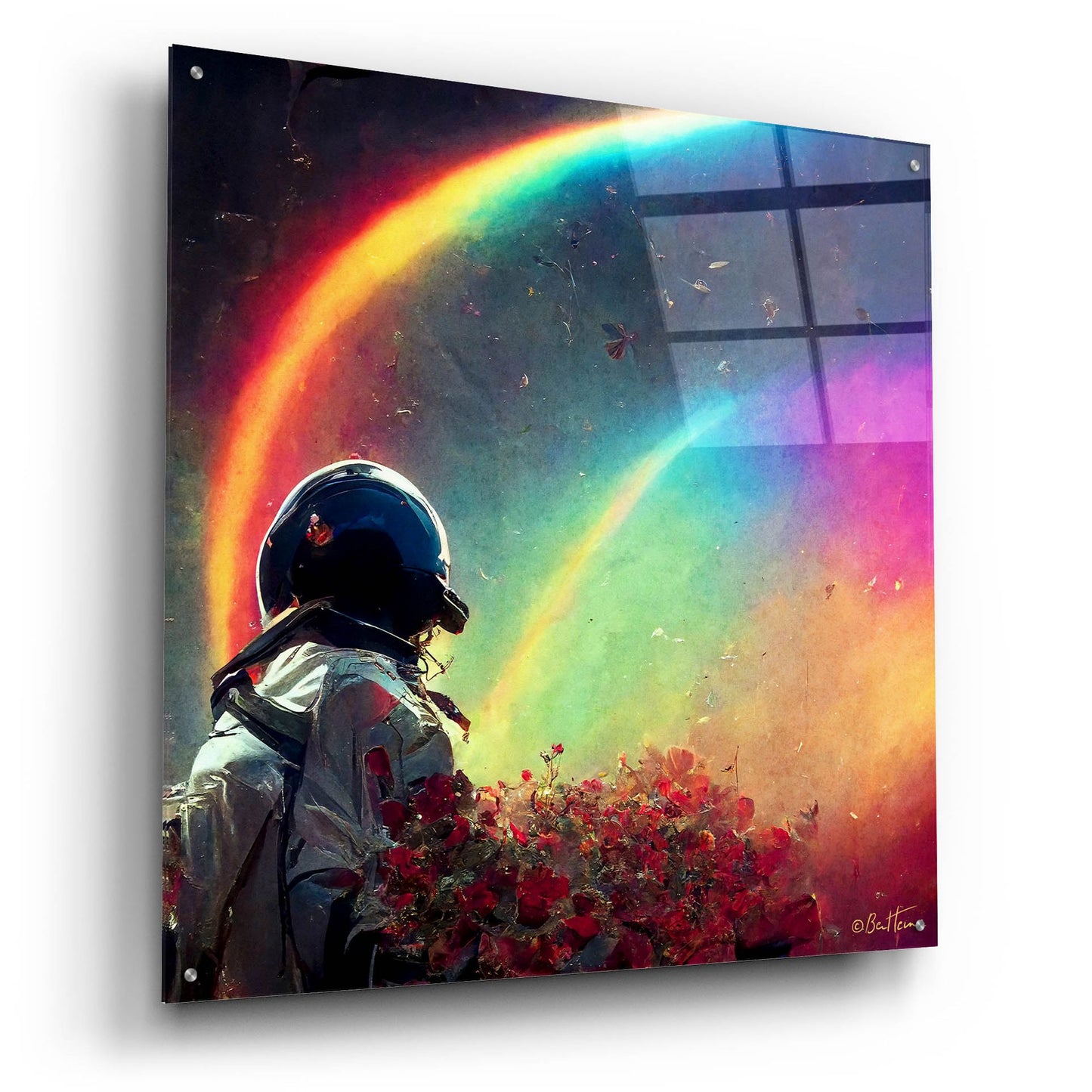 Epic Art 'Live in a Rainbow Galaxy' by Ben Heine, Acrylic Glass Wall Art,36x36