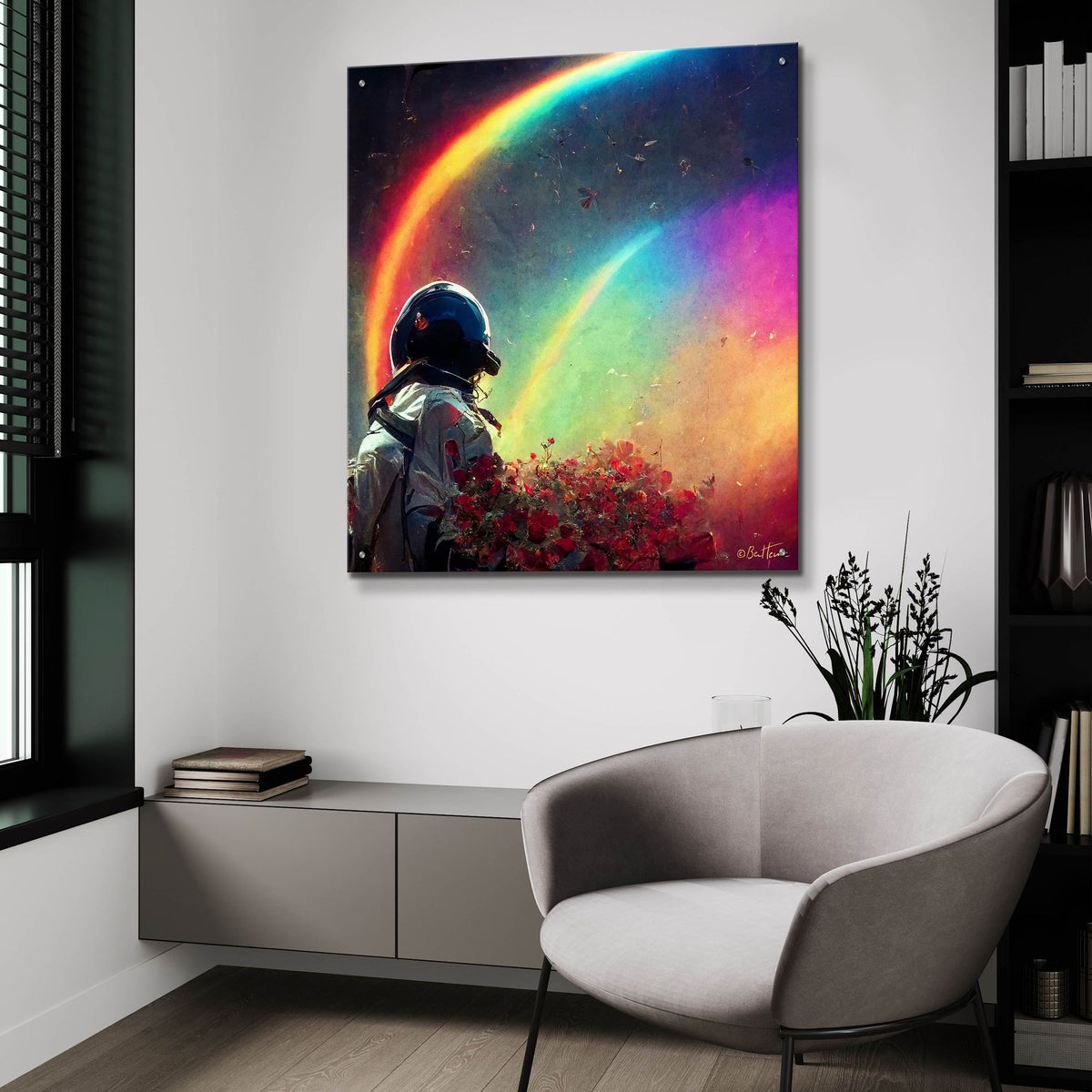 Epic Art 'Live in a Rainbow Galaxy' by Ben Heine, Acrylic Glass Wall Art,36x36