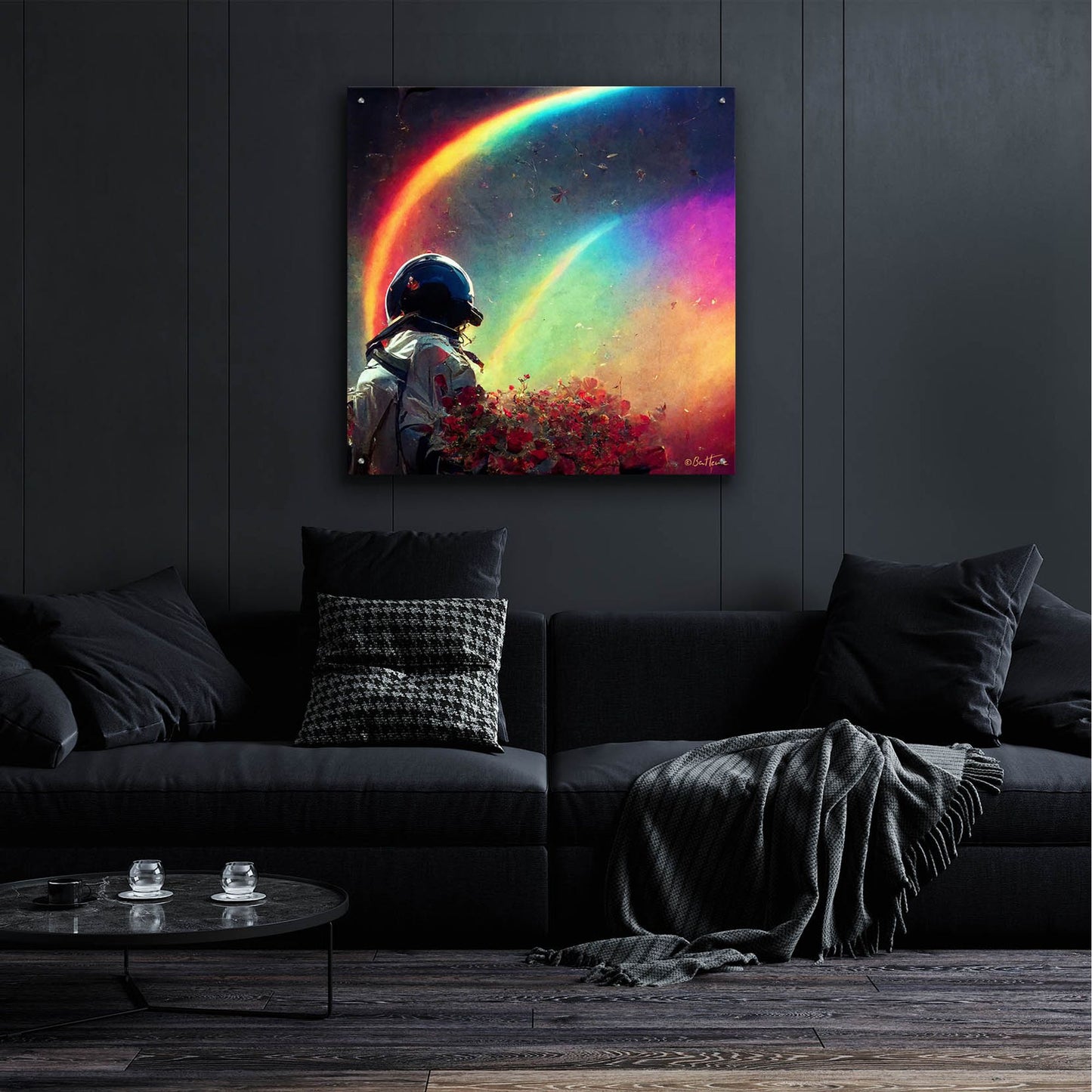 Epic Art 'Live in a Rainbow Galaxy' by Ben Heine, Acrylic Glass Wall Art,36x36