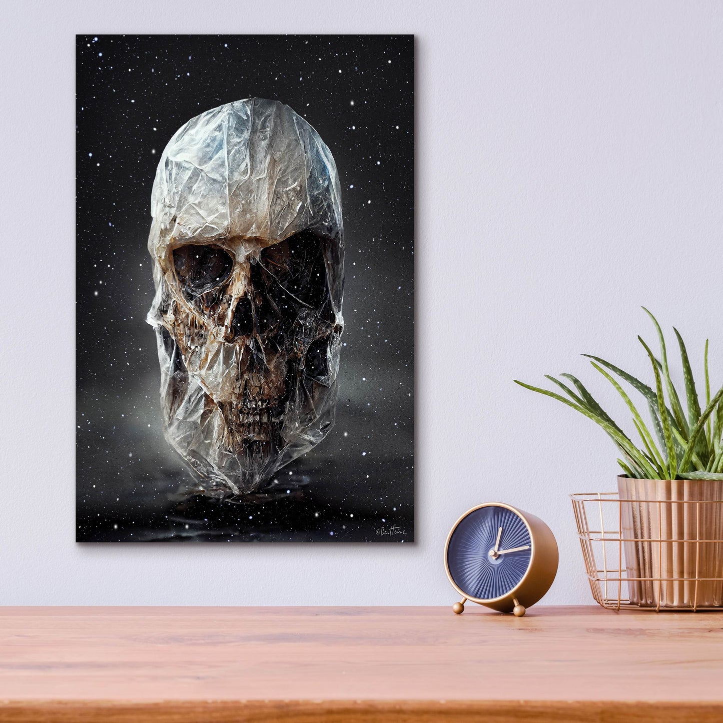 Epic Art 'Cosmo Skull' by Ben Heine, Acrylic Glass Wall Art,12x16