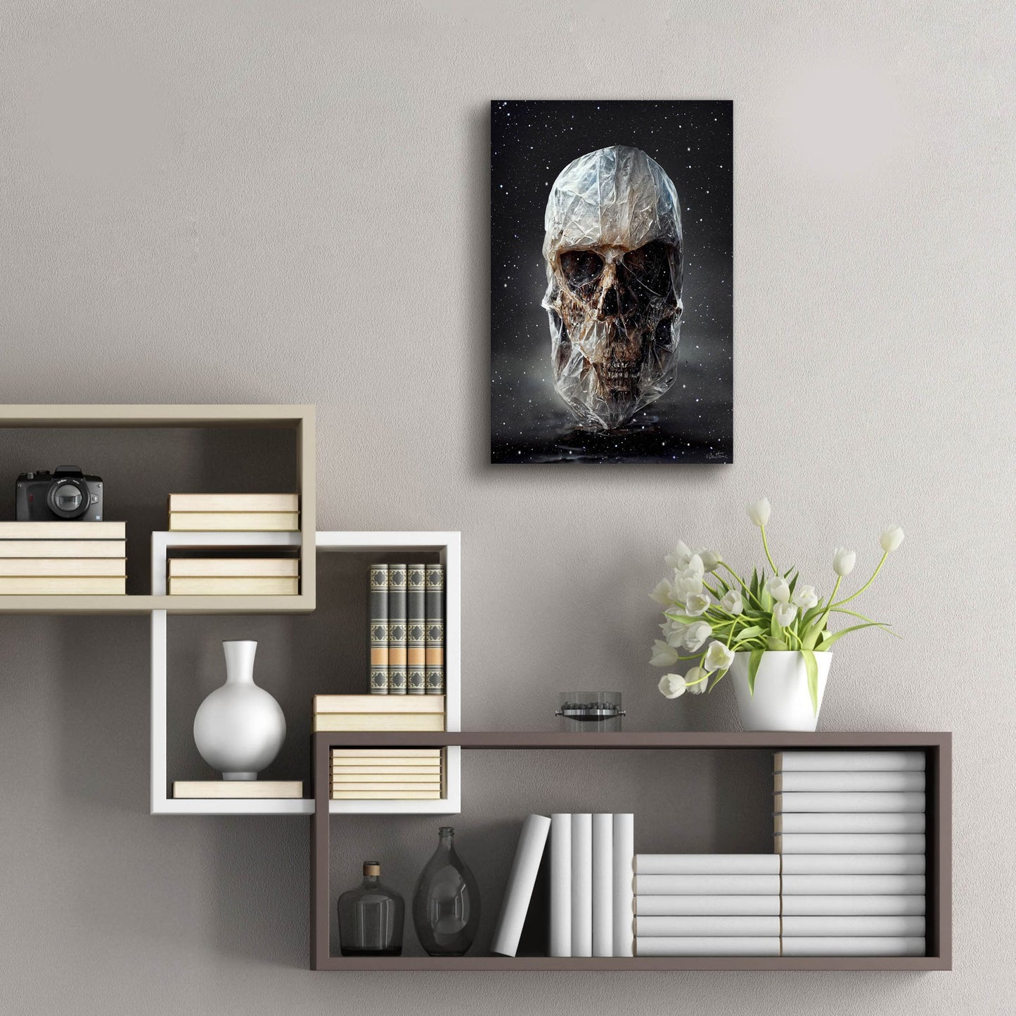 Epic Art 'Cosmo Skull' by Ben Heine, Acrylic Glass Wall Art,16x24