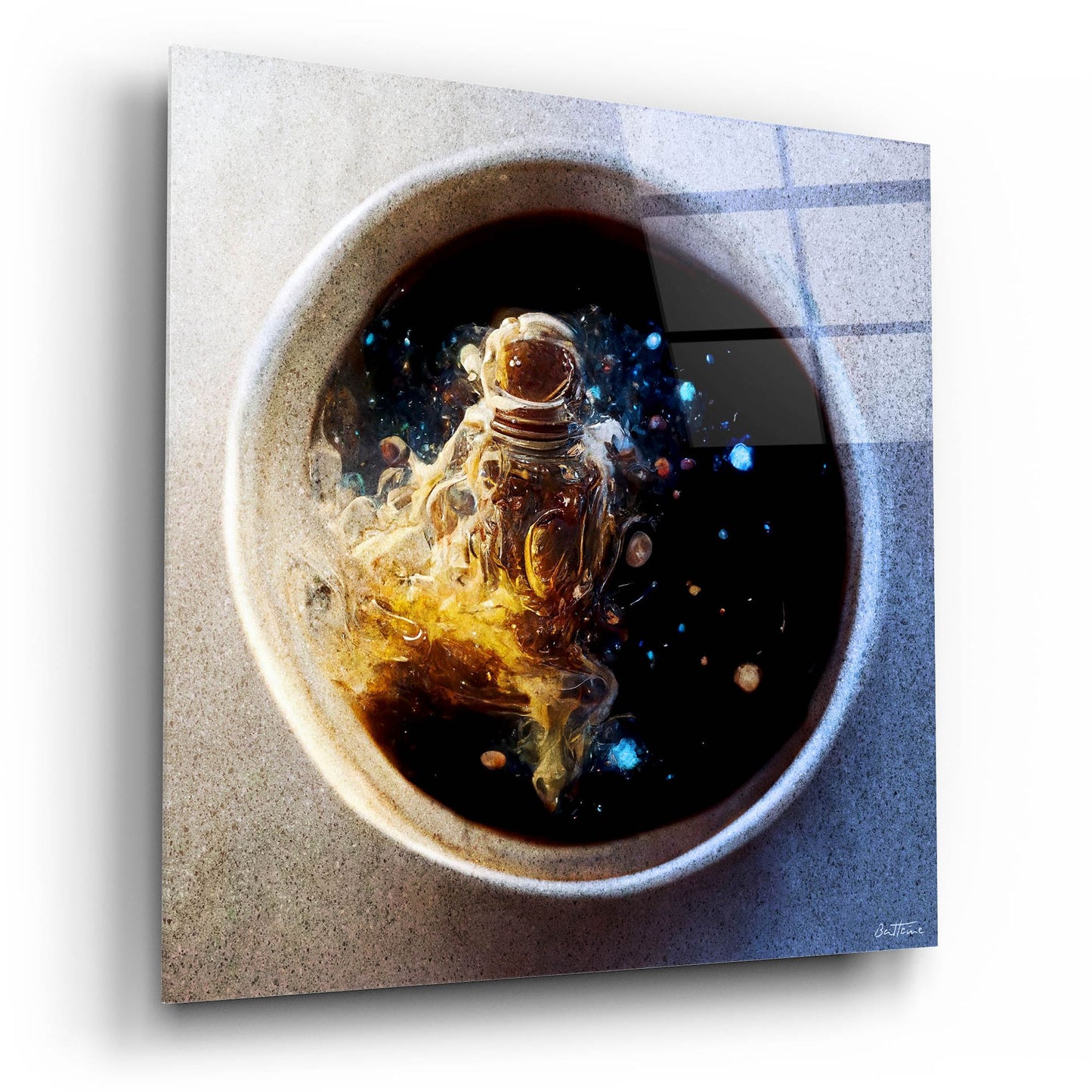 Epic Art 'Cup of Coffee' by Ben Heine, Acrylic Glass Wall Art,12x12