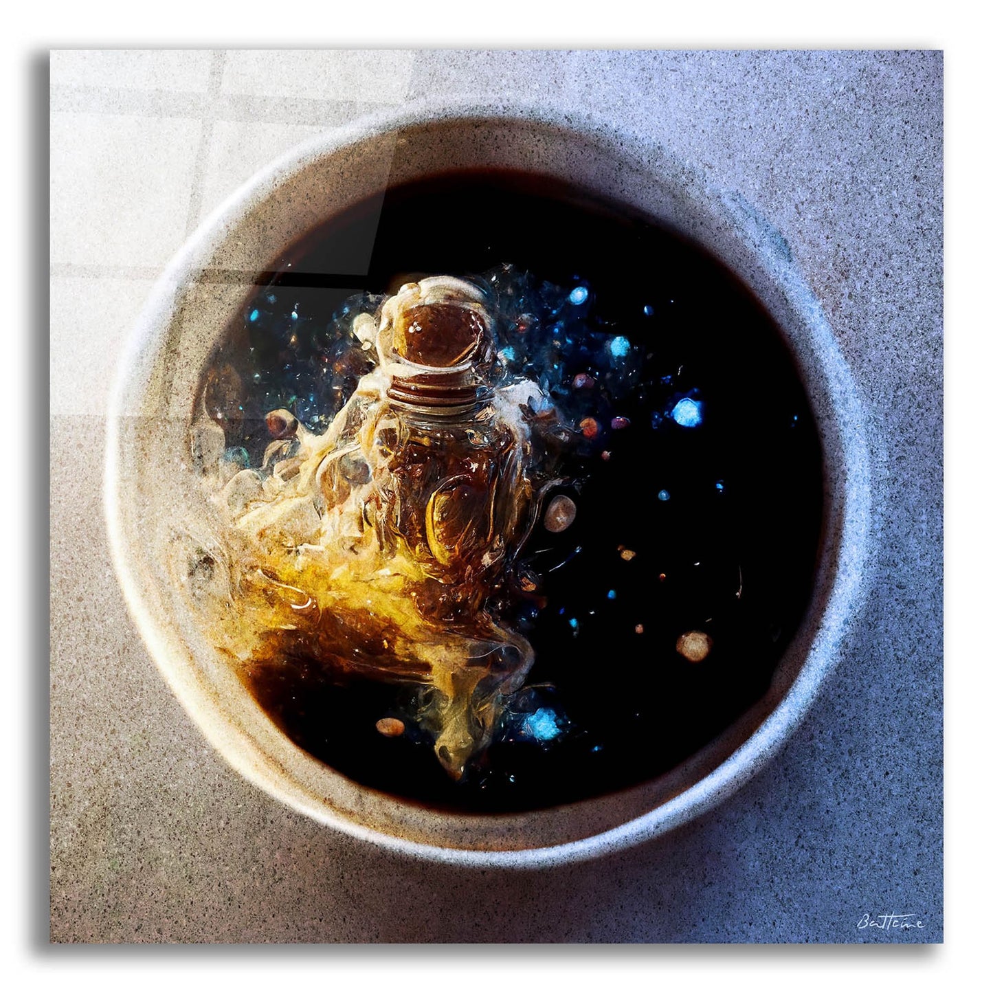 Epic Art 'Cup of Coffee' by Ben Heine, Acrylic Glass Wall Art,12x12