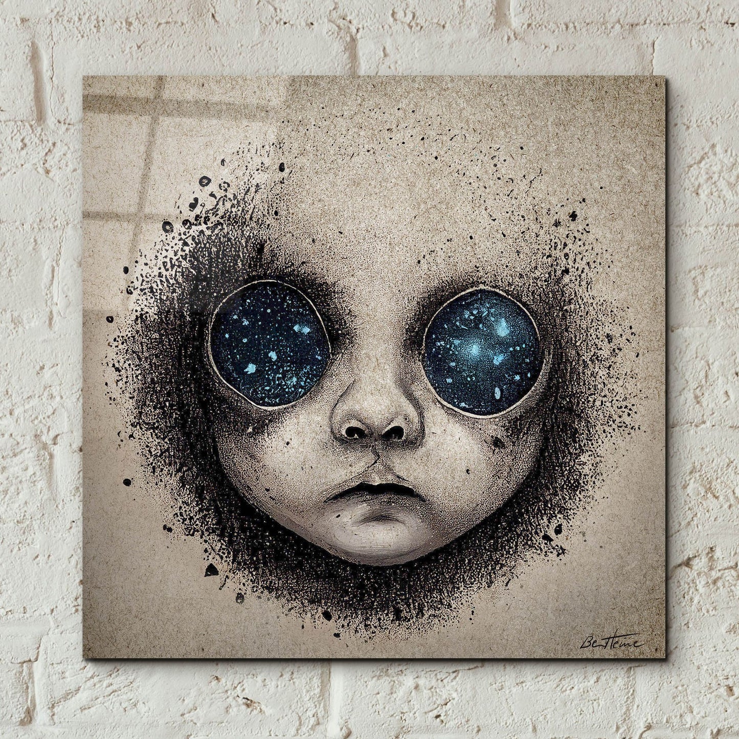 Epic Art 'Galactic Baby Dream' by Ben Heine, Acrylic Glass Wall Art,12x12