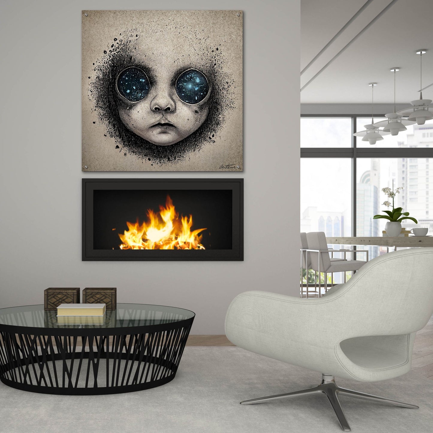 Epic Art 'Galactic Baby Dream' by Ben Heine, Acrylic Glass Wall Art,36x36