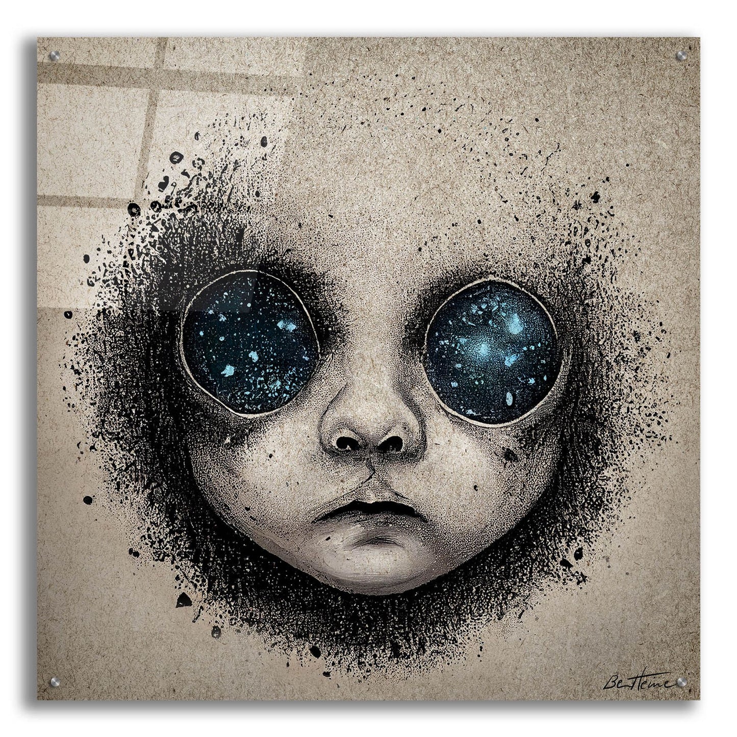 Epic Art 'Galactic Baby Dream' by Ben Heine, Acrylic Glass Wall Art,36x36