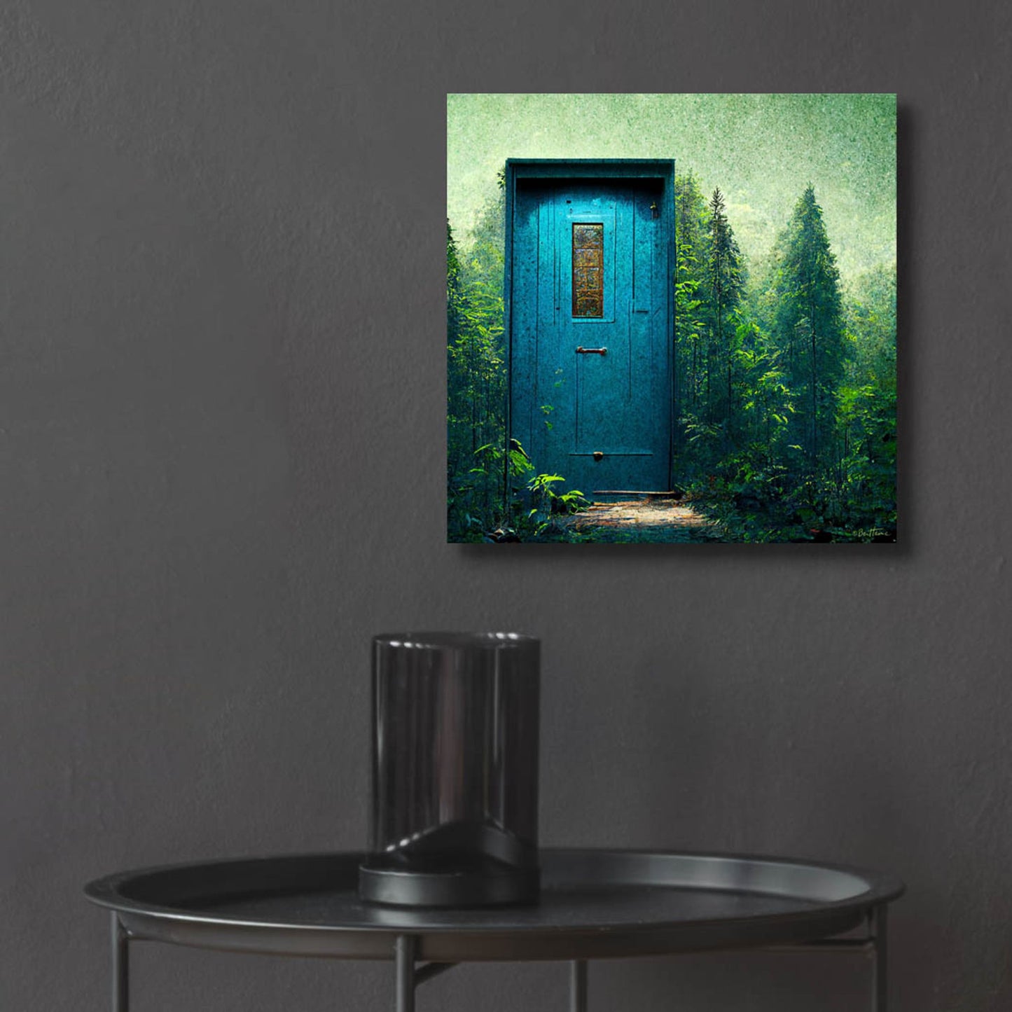 Epic Art 'Blue Door in the Green' by Ben Heine, Acrylic Glass Wall Art,12x12