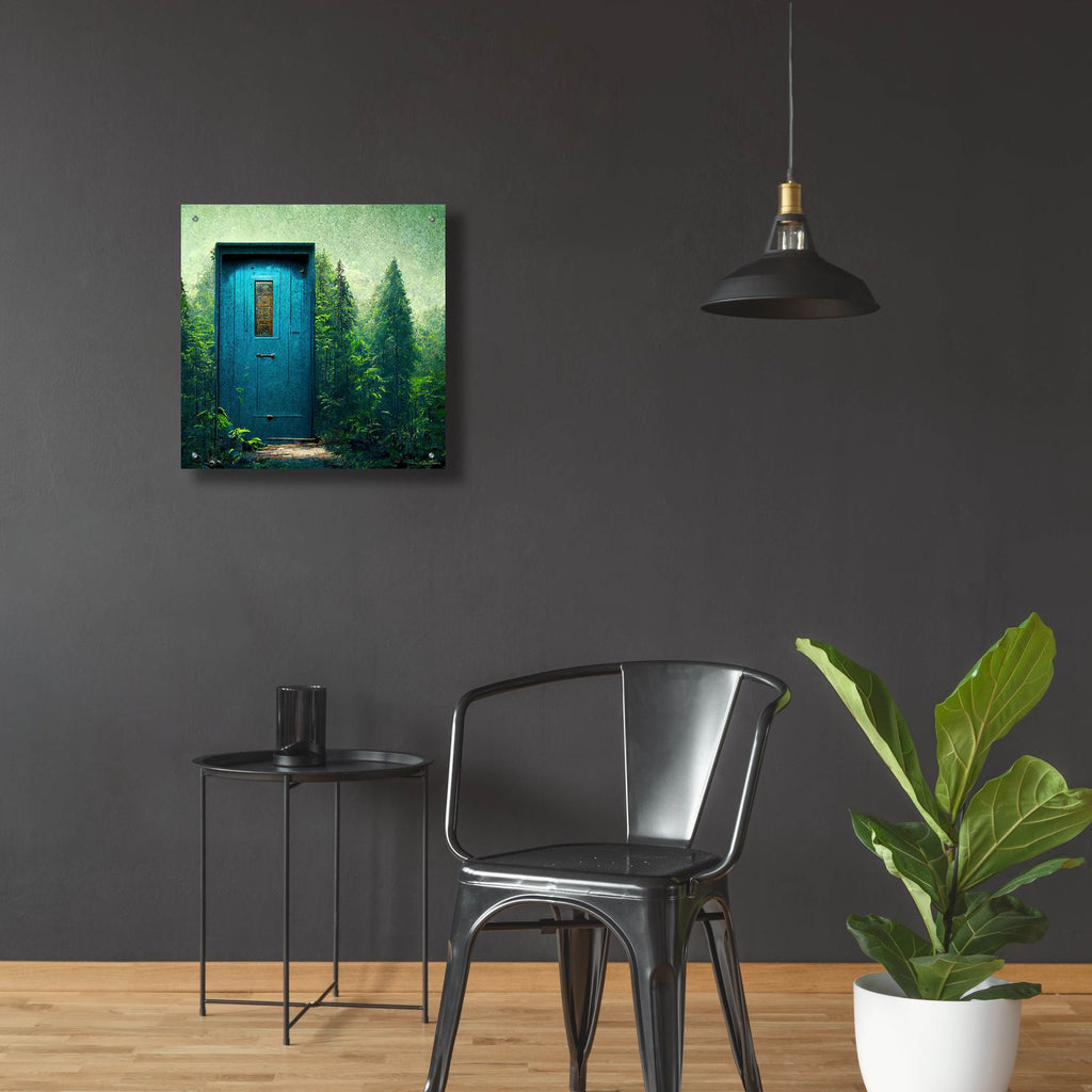 Blue Door in the Green by Ben Heine - 24x24 acrylic wall art in a room