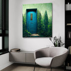 Blue Door in the Green by Ben Heine - 36x36 acrylic wall art in a room