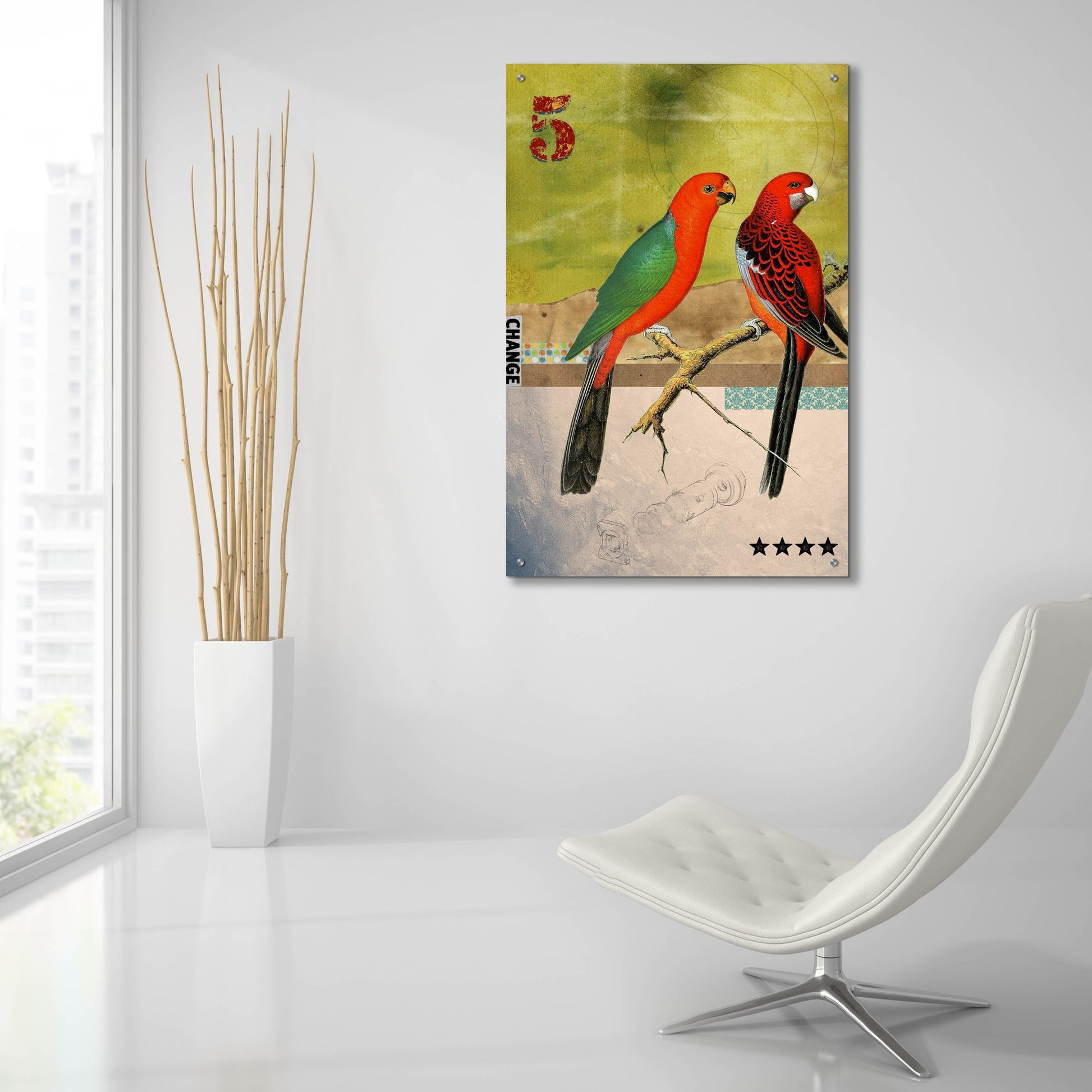 Epic Art 'Birds' by Elo Marc, Acrylic Glass Wall Art,24x36