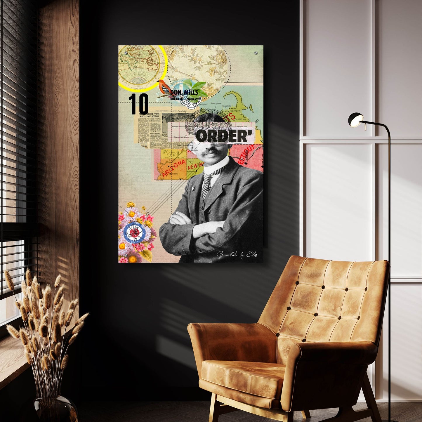 Epic Art 'Gandhi' by Elo Marc, Acrylic Glass Wall Art,24x36