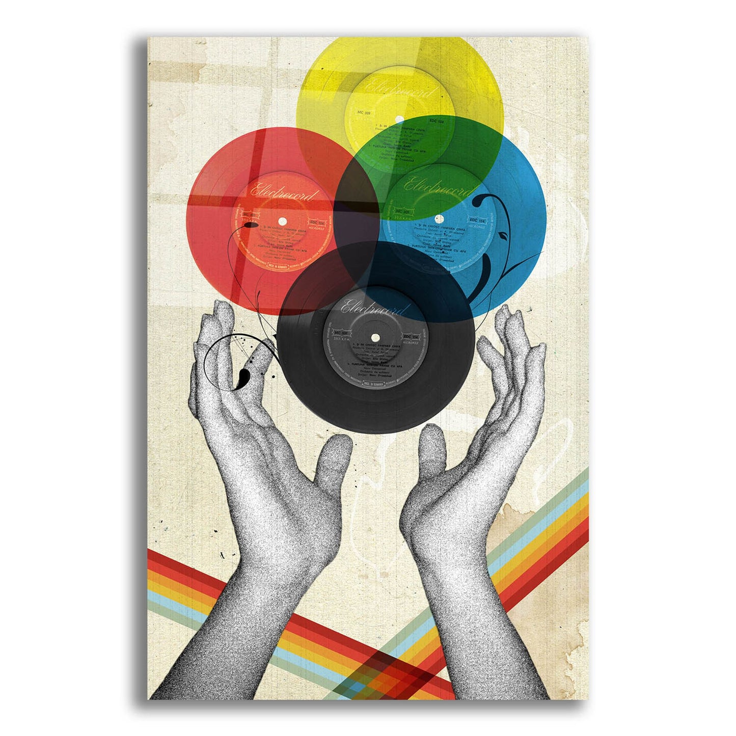 Epic Art 'CMYK The Creation Of Retro' by Elo Marc, Acrylic Glass Wall Art