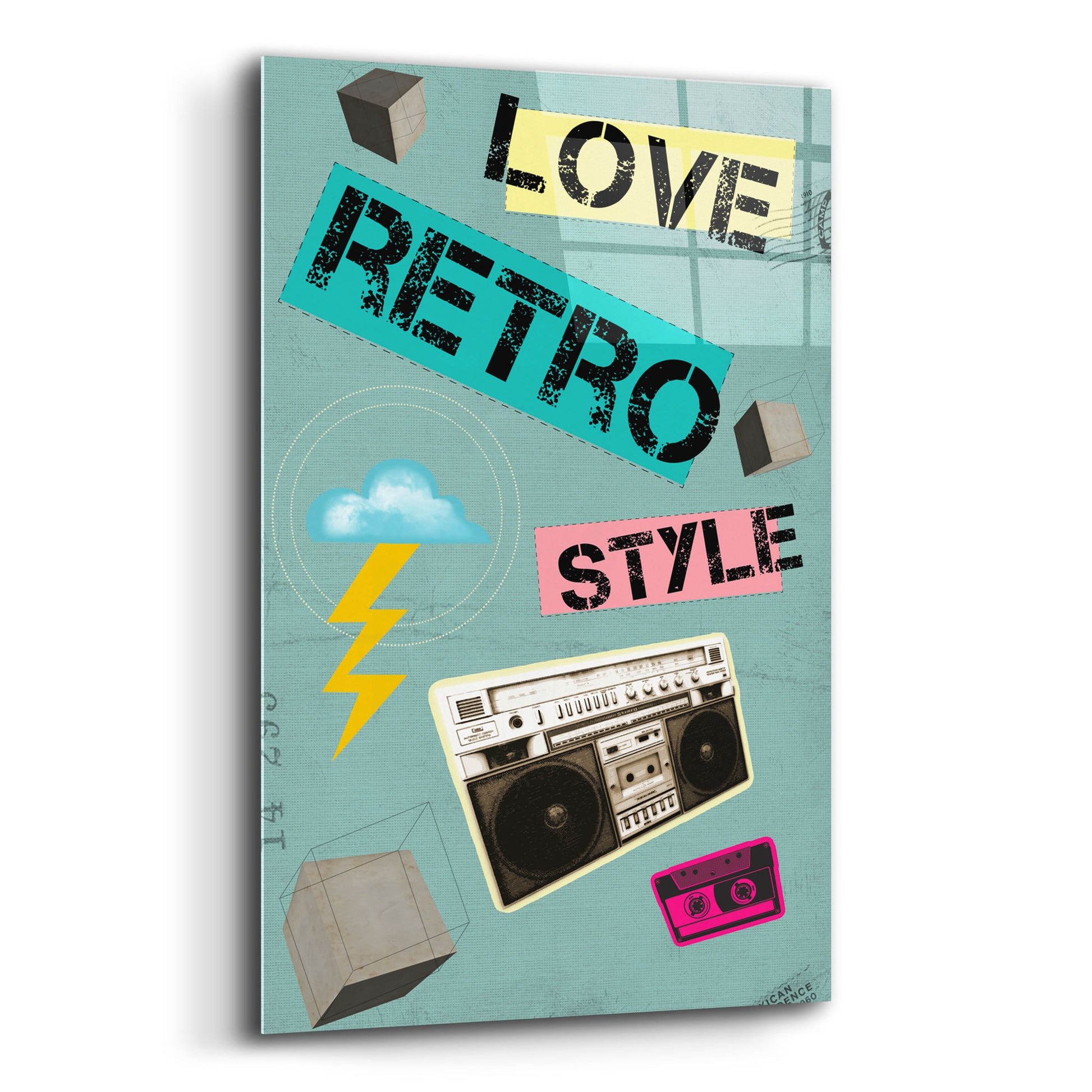 Epic Art 'Love Retro Style' by Elo Marc, Acrylic Glass Wall Art,12x16