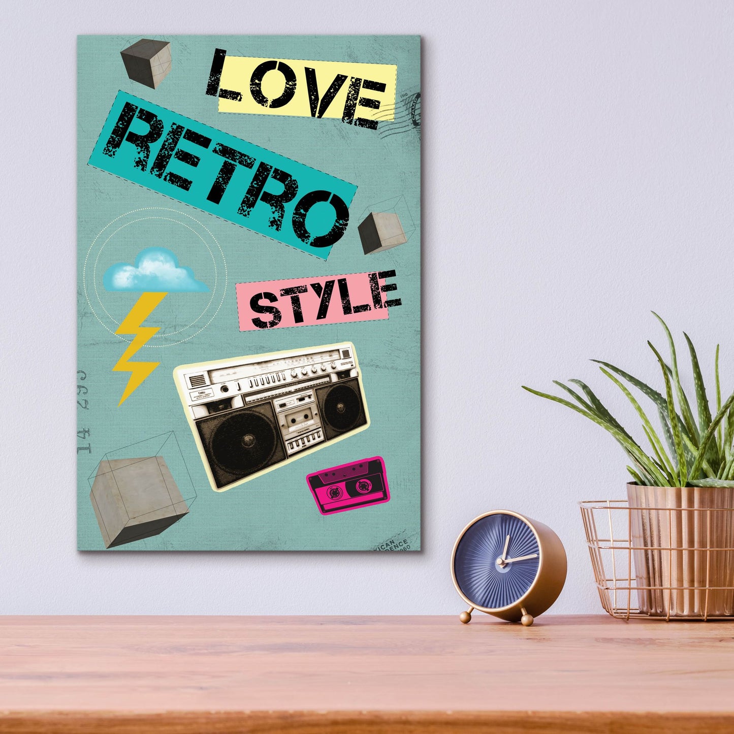 Epic Art 'Love Retro Style' by Elo Marc, Acrylic Glass Wall Art,12x16