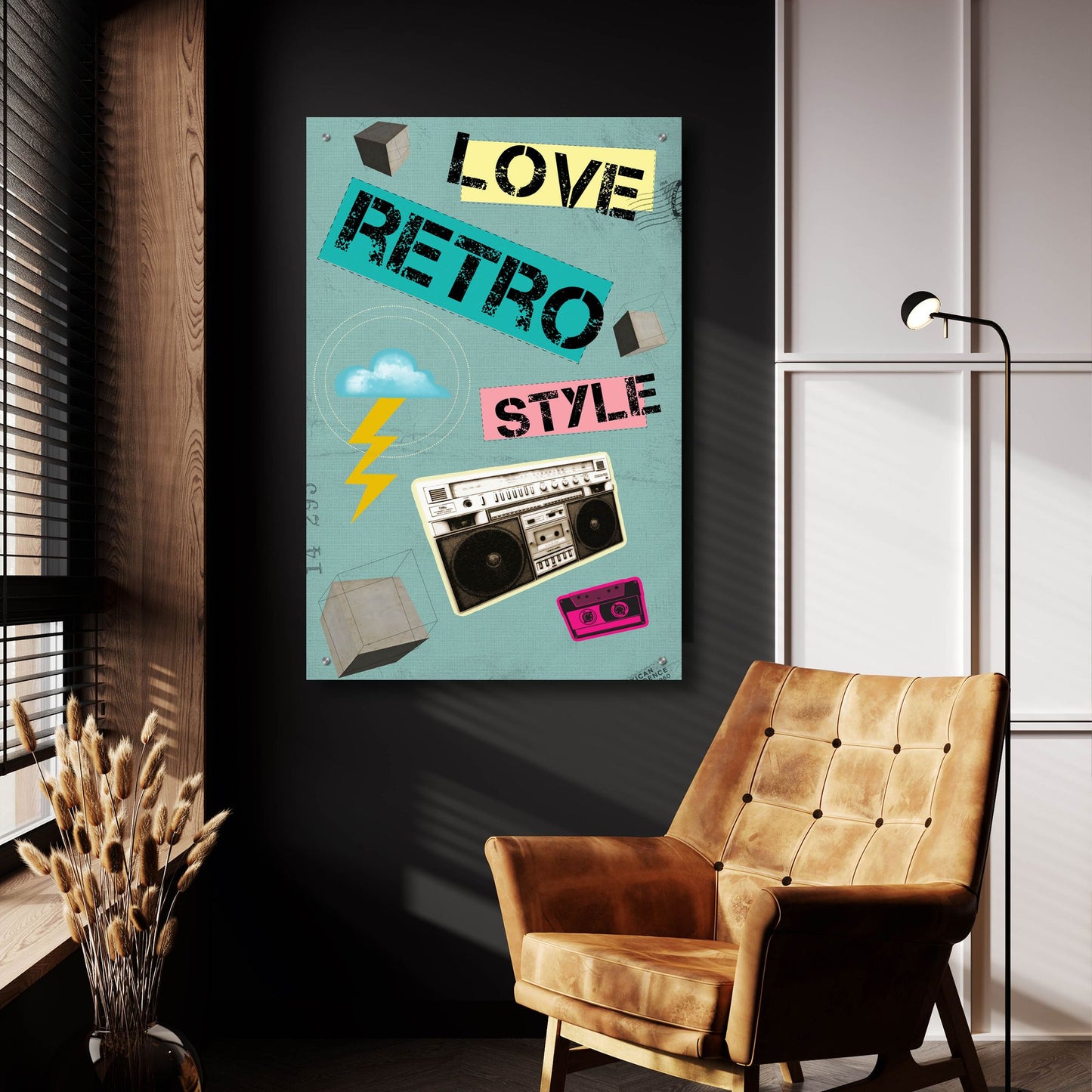 Epic Art 'Love Retro Style' by Elo Marc, Acrylic Glass Wall Art,24x36