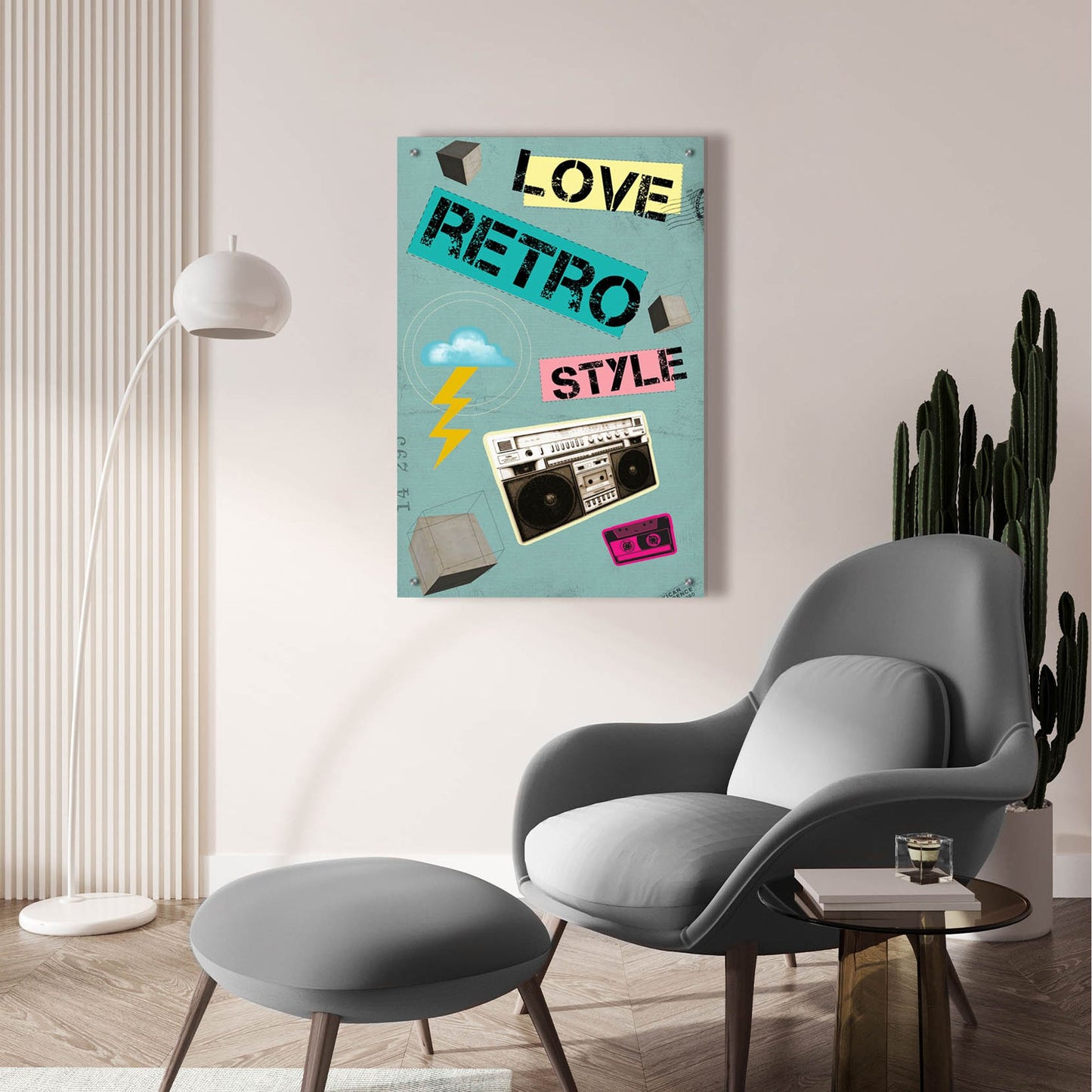 Epic Art 'Love Retro Style' by Elo Marc, Acrylic Glass Wall Art,24x36