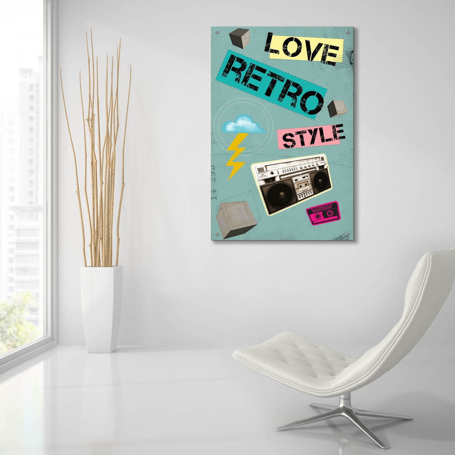 Epic Art 'Love Retro Style' by Elo Marc, Acrylic Glass Wall Art,24x36